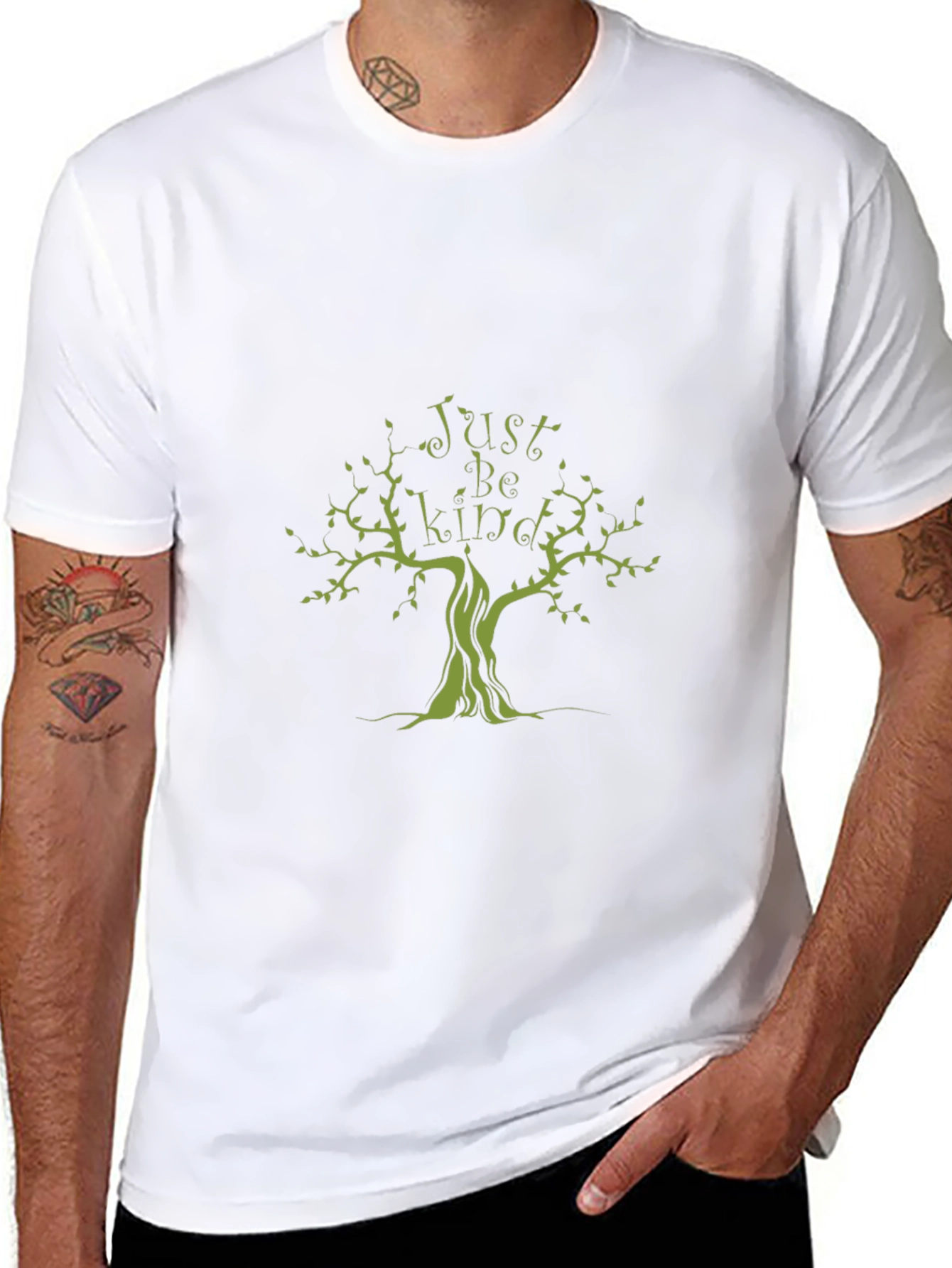 Just Be Kind Tree Graphic Black T-Shirt