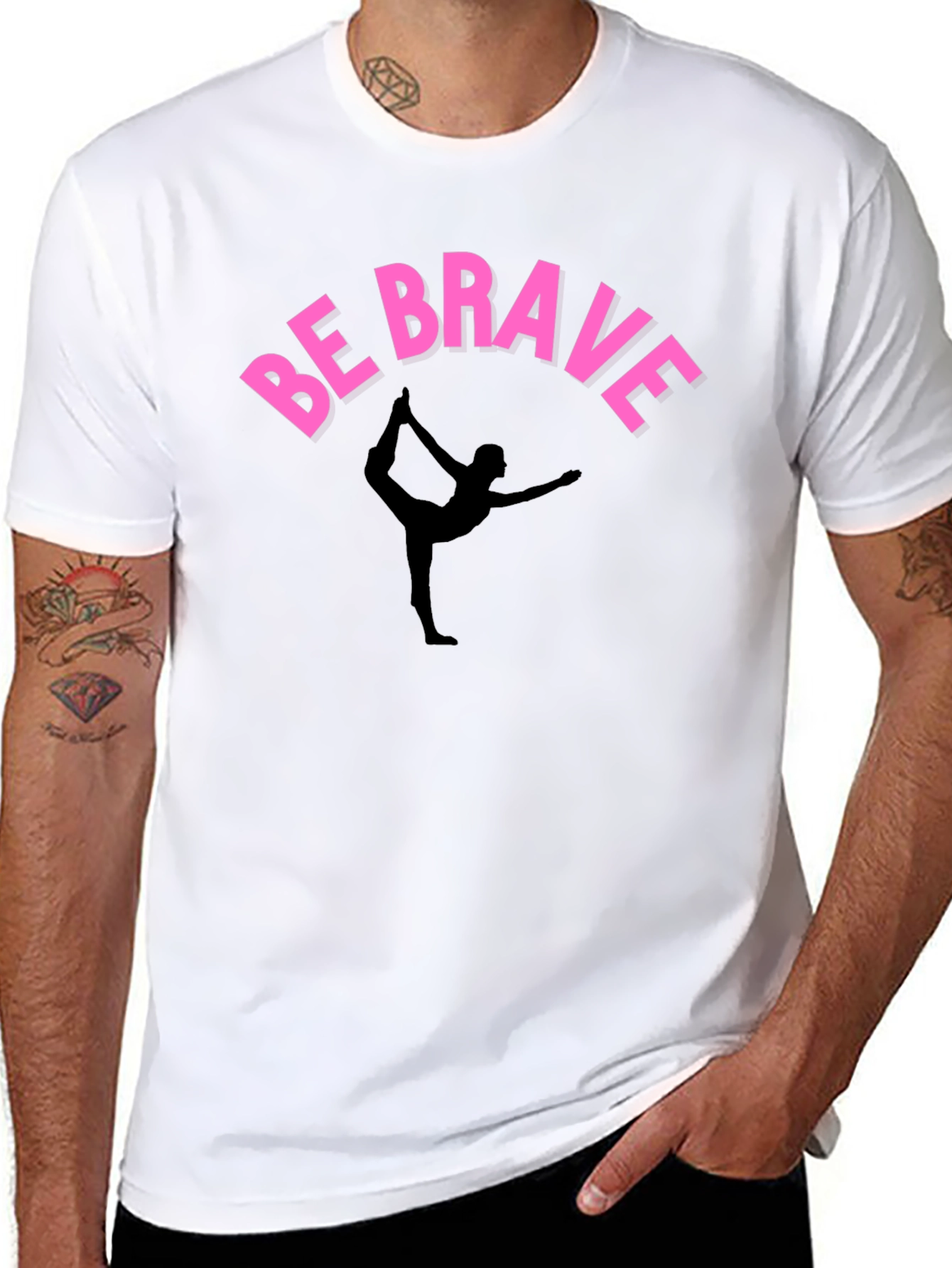 Be Brave Yoga T-Shirt - Black