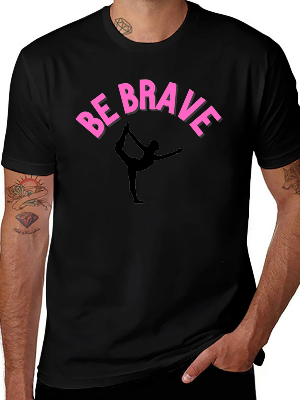 Be Brave Yoga T-Shirt - Black