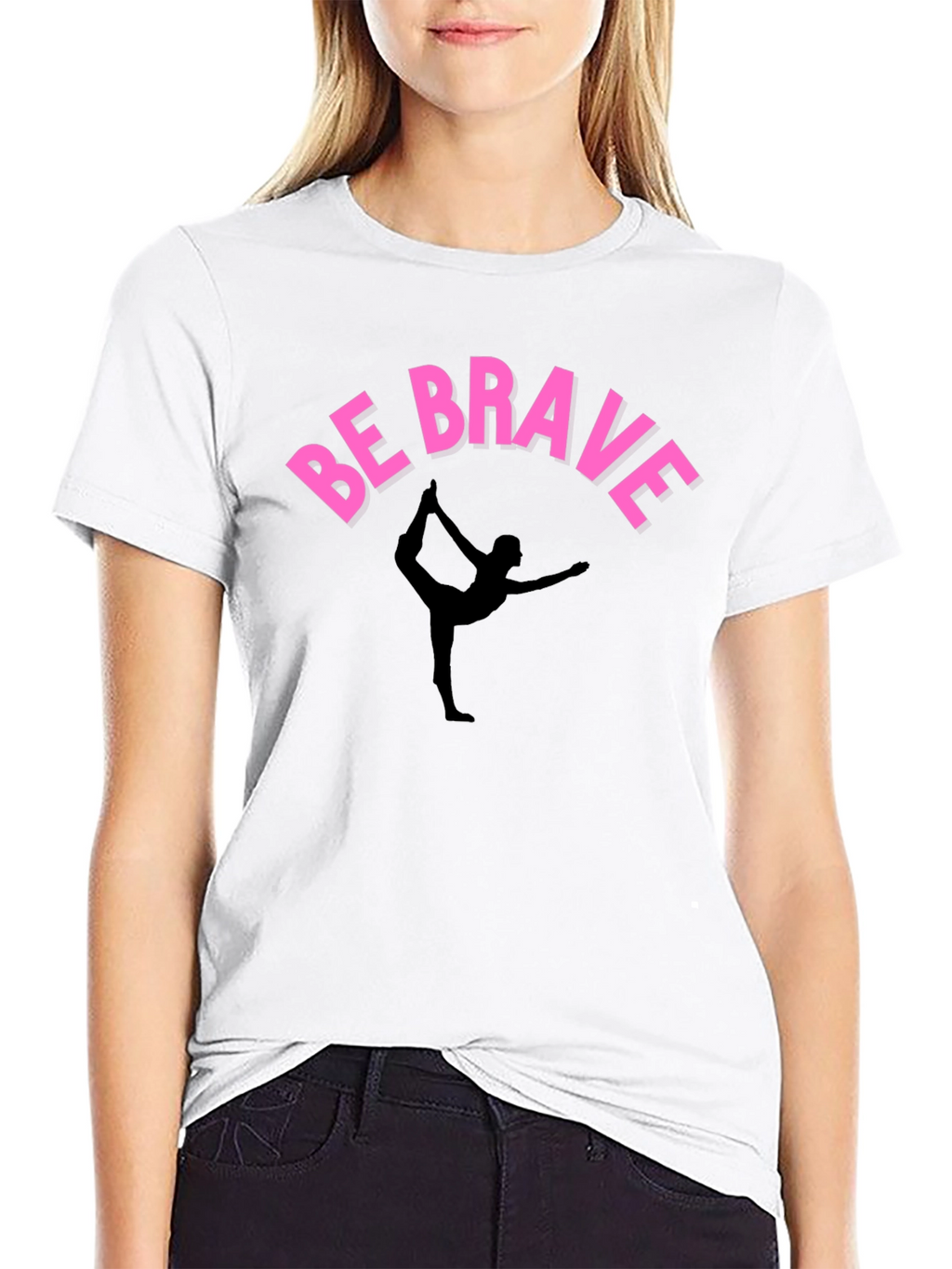 Be Brave Yoga T-Shirt - Black