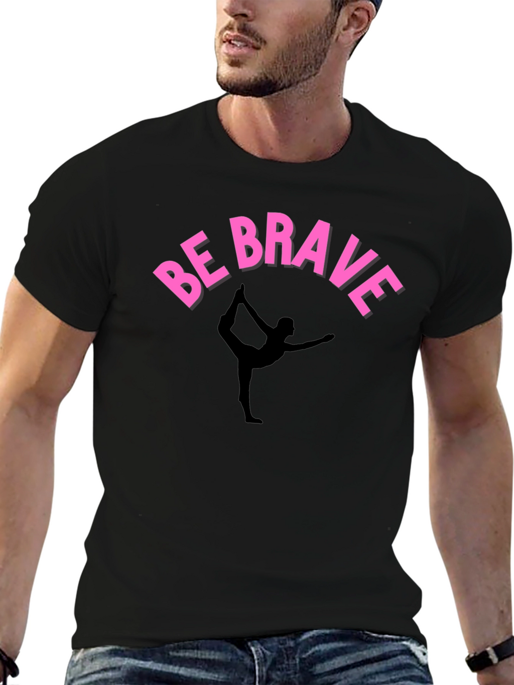 Be Brave Yoga T-Shirt - Black