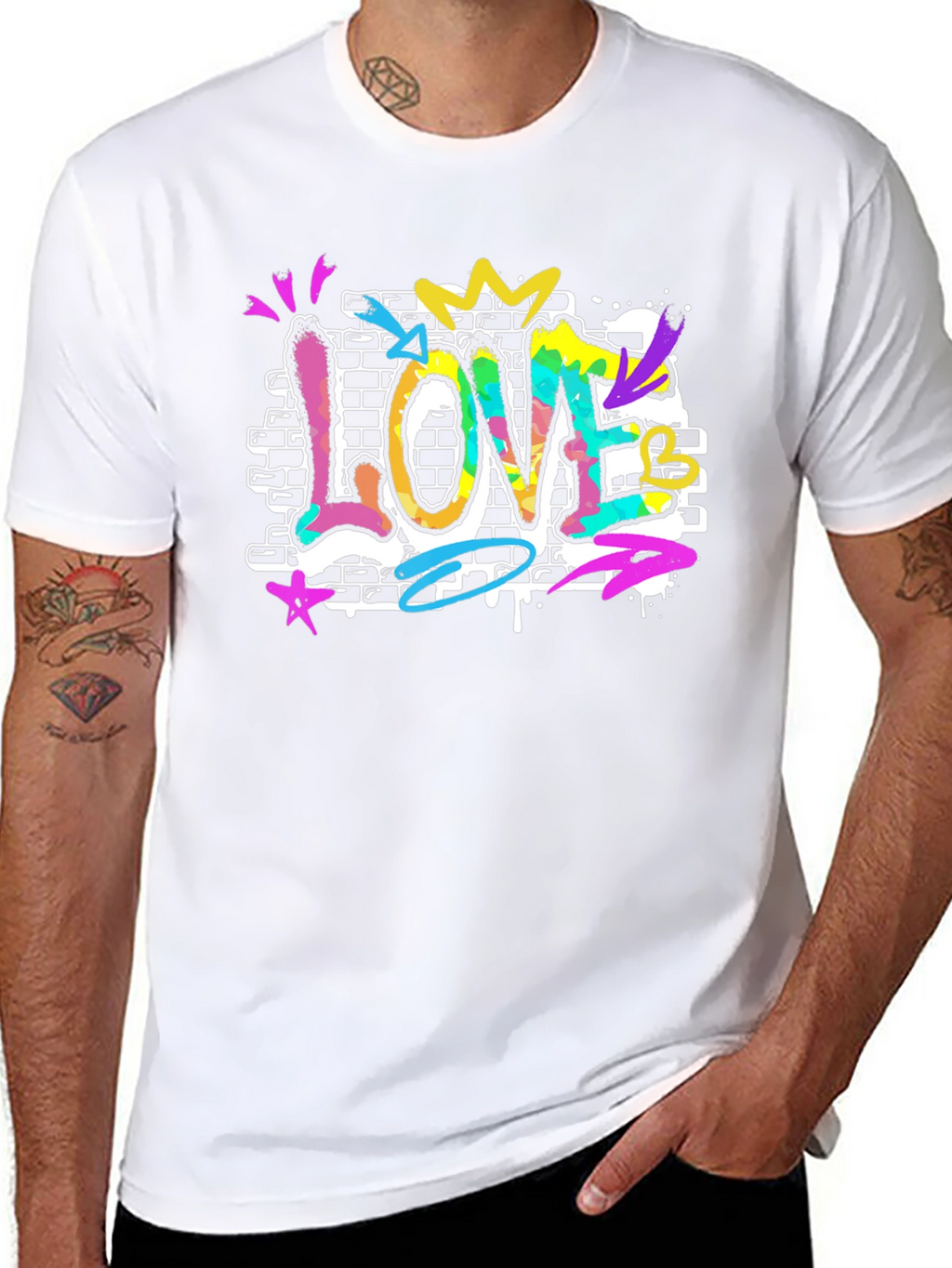 Love Graffiti T-Shirt - Vibrant Street Art Style