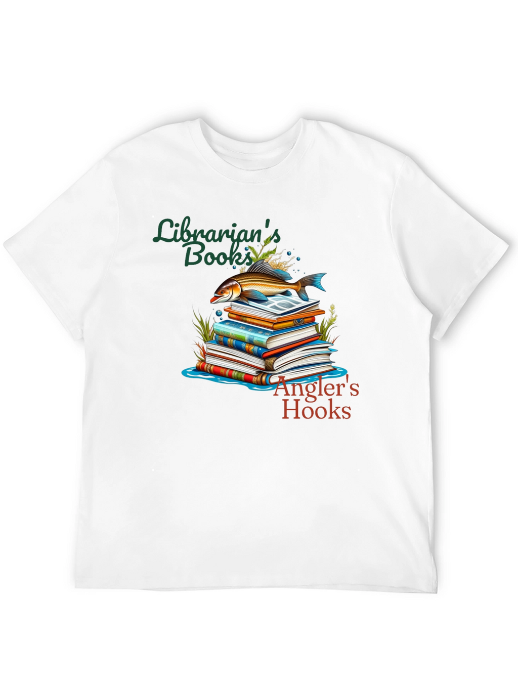 Librarians Books Anglers Hooks T-Shirt