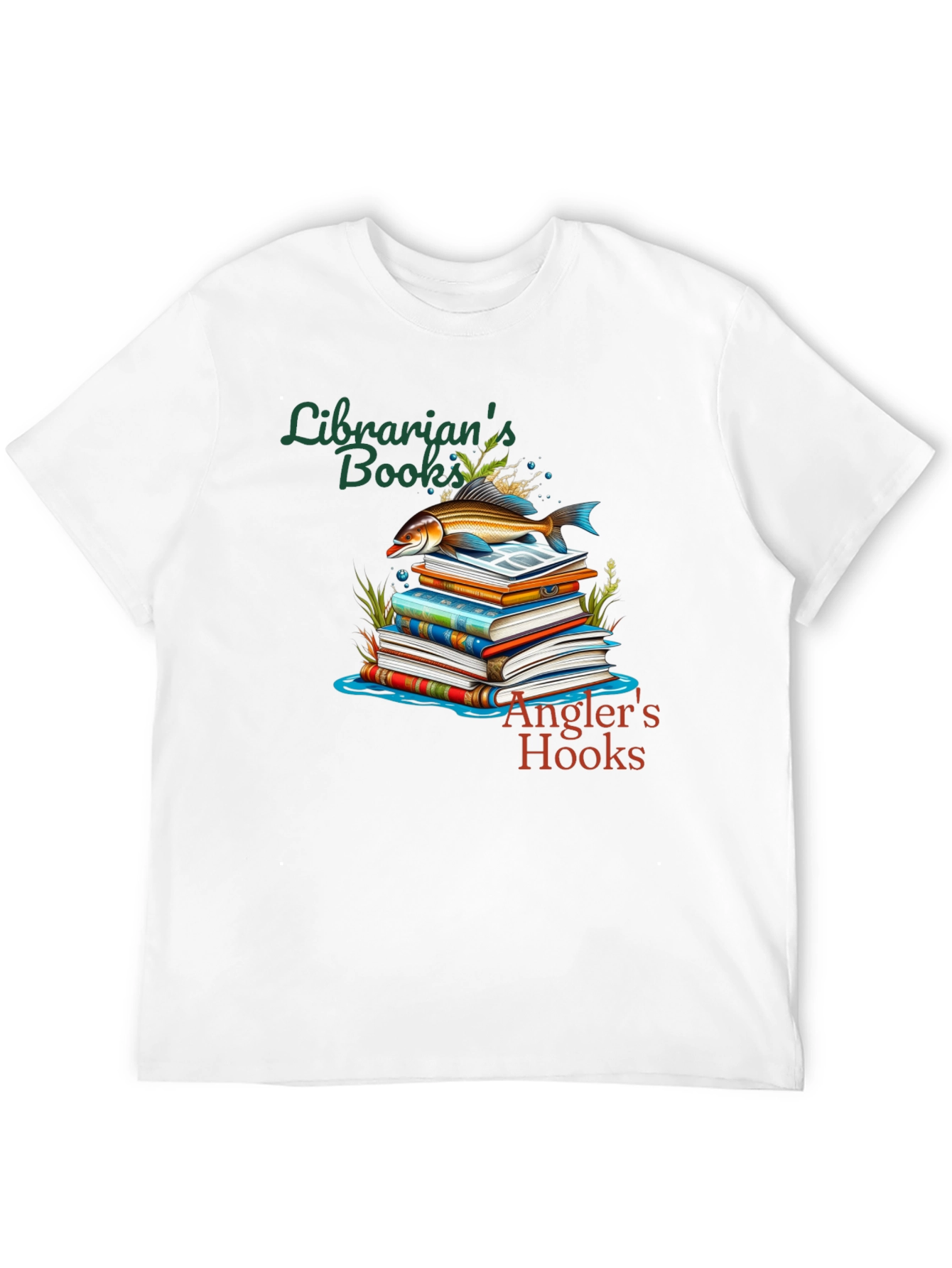 Librarians Books Anglers Hooks T-Shirt