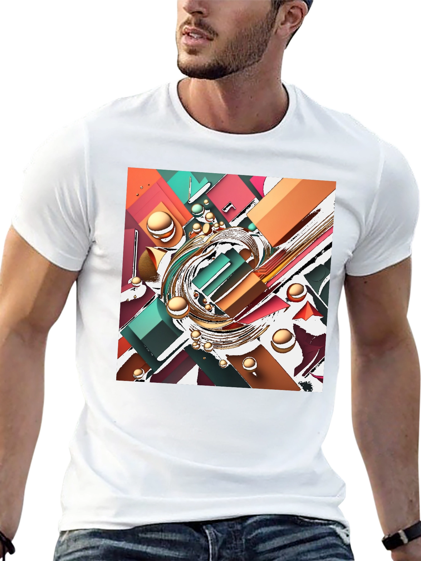 Abstract Geometric T-Shirt - Modern Art Tee