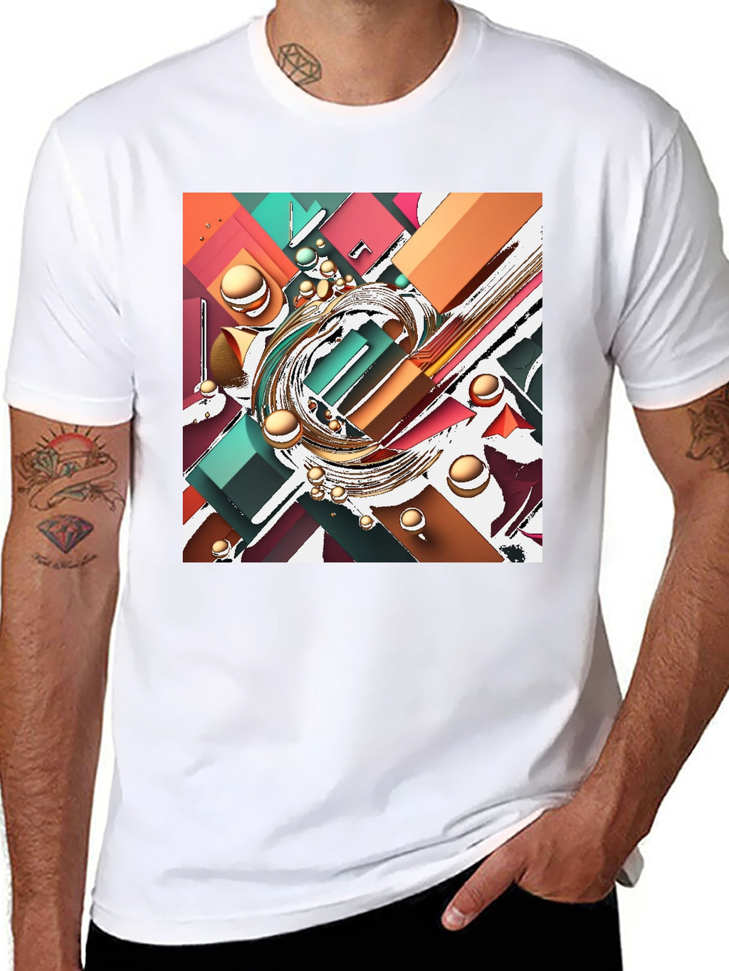 Abstract Geometric T-Shirt - Modern Art Tee