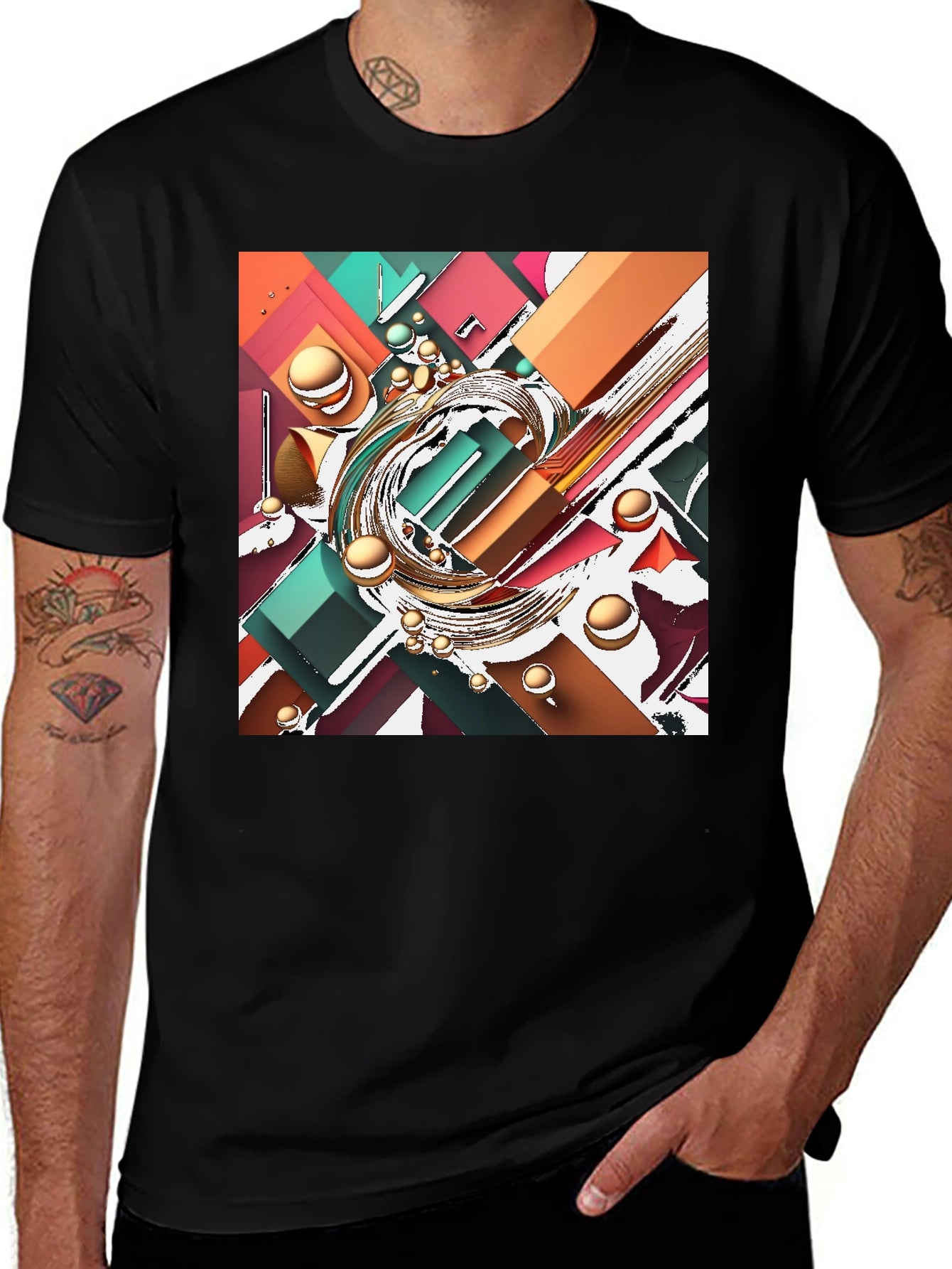 Abstract Geometric T-Shirt - Modern Art Tee
