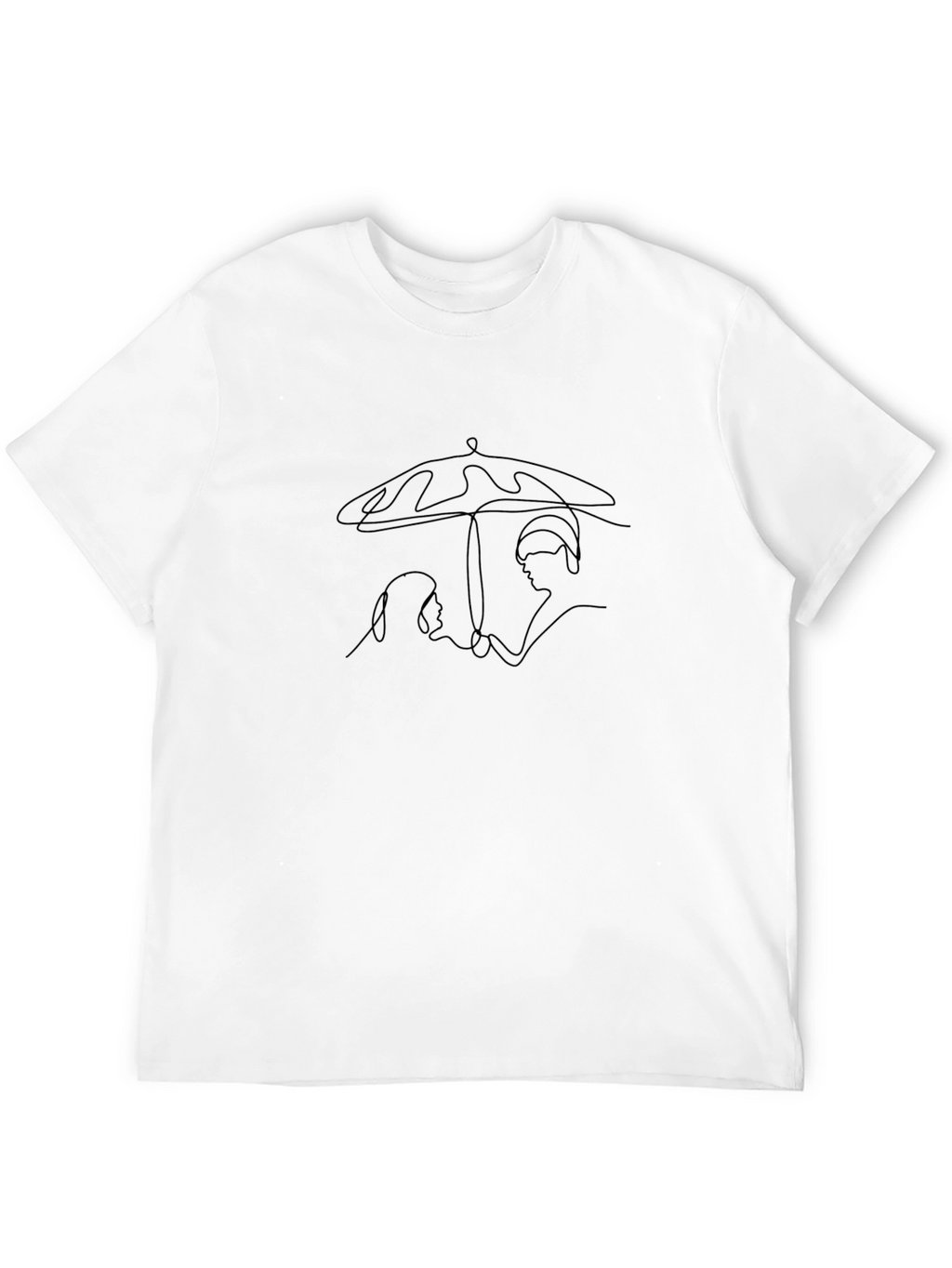 Minimalist Love Under Umbrella Black T-Shirt