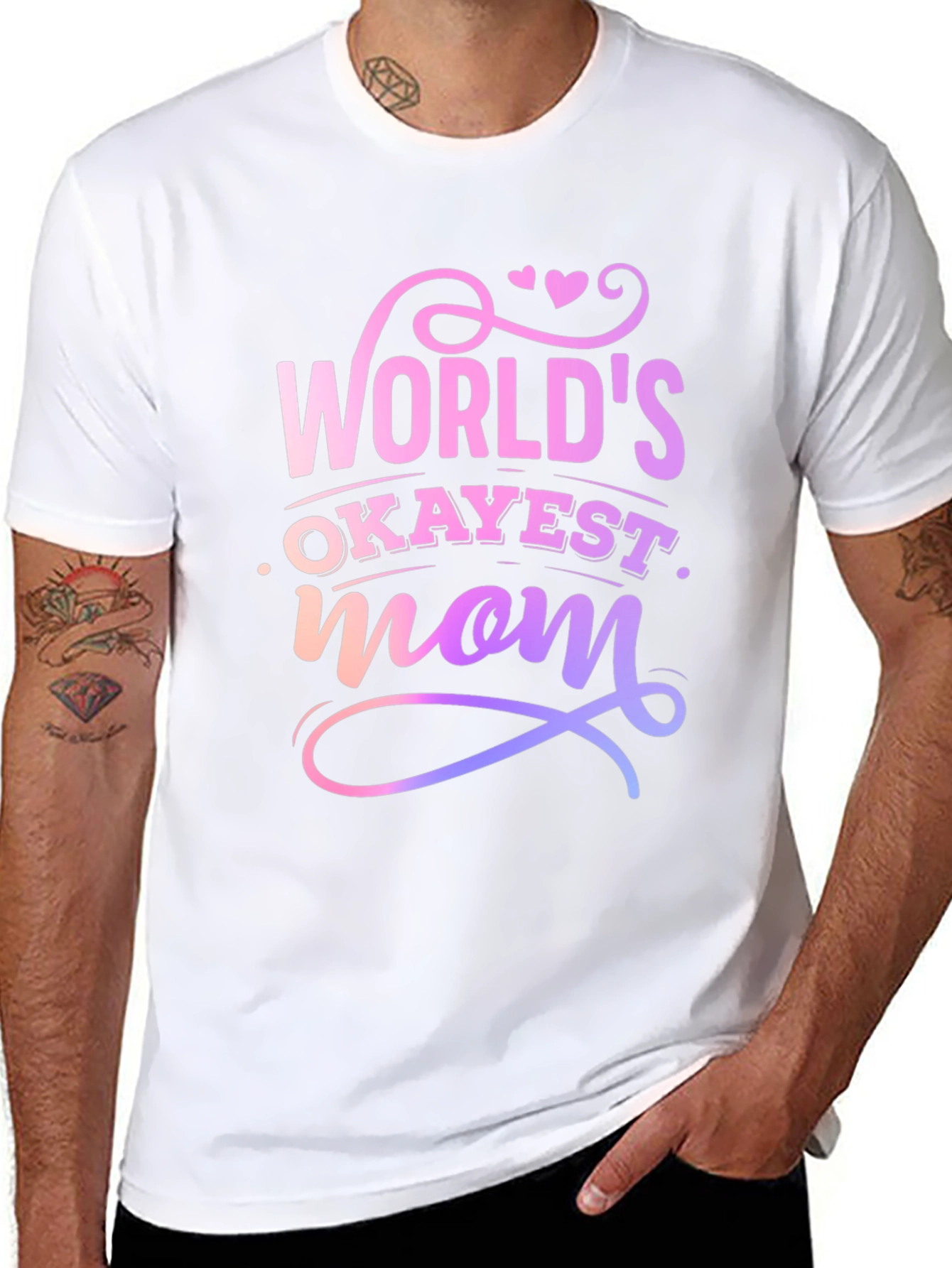 Worlds Okayest Mom T-Shirt - Novelty Gift