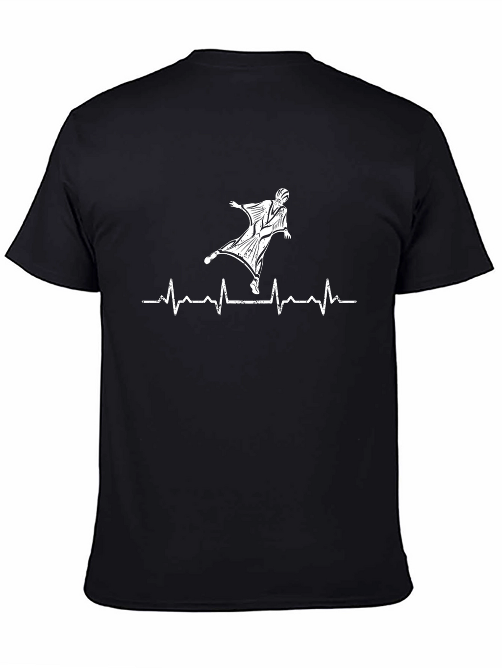 Wingsuit Flyer Heartbeat Black T-Shirt