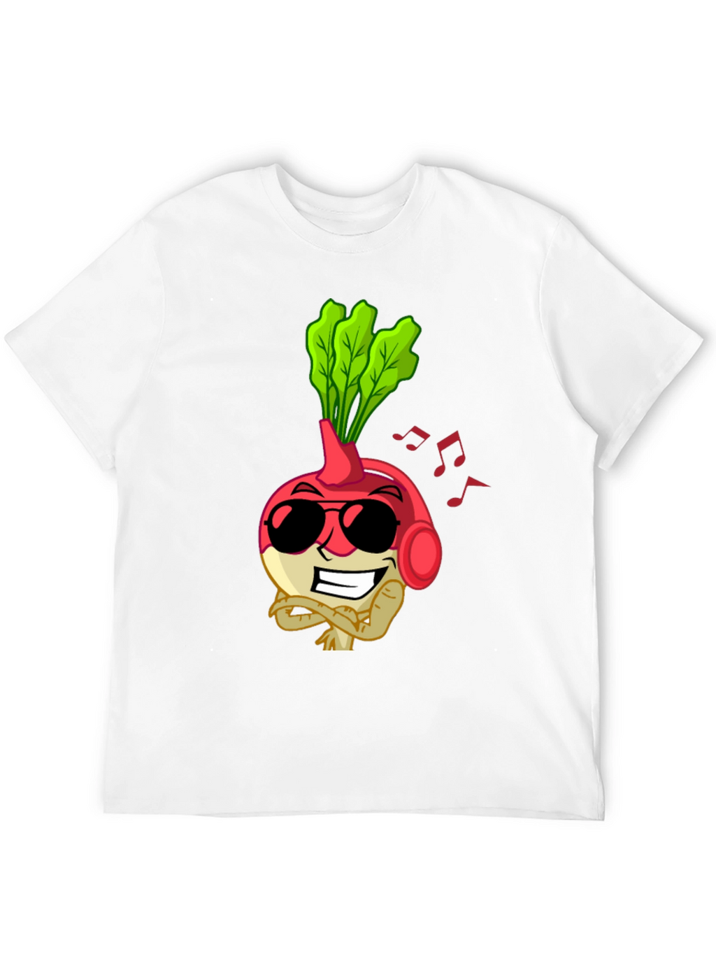 Radish Beats T-Shirt - Cool Cartoon Vegetable Tee