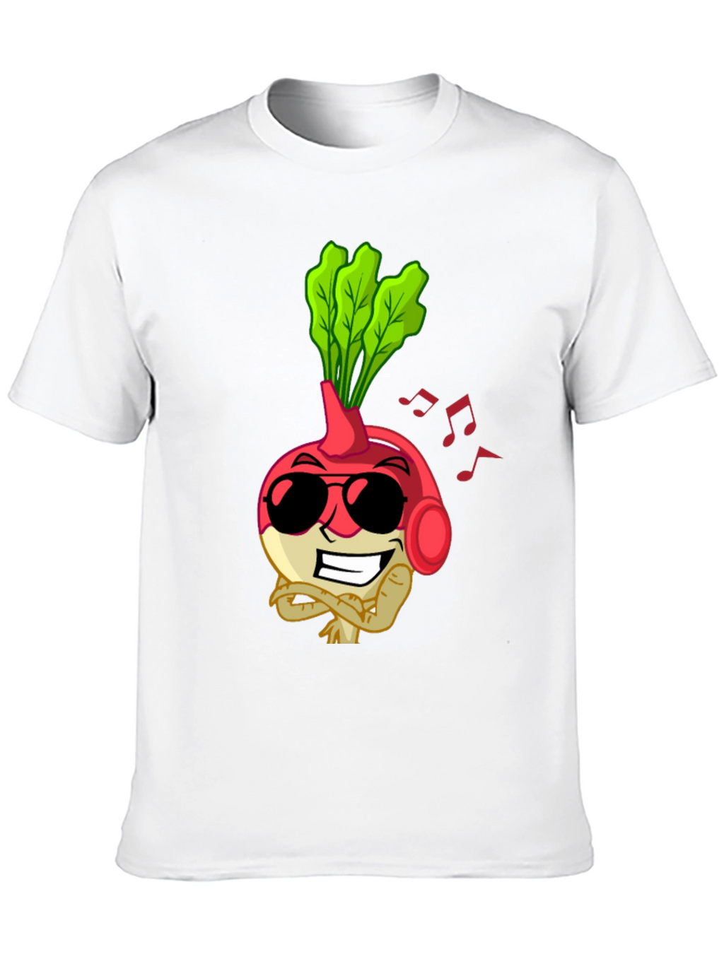Radish Beats T-Shirt - Cool Cartoon Vegetable Tee
