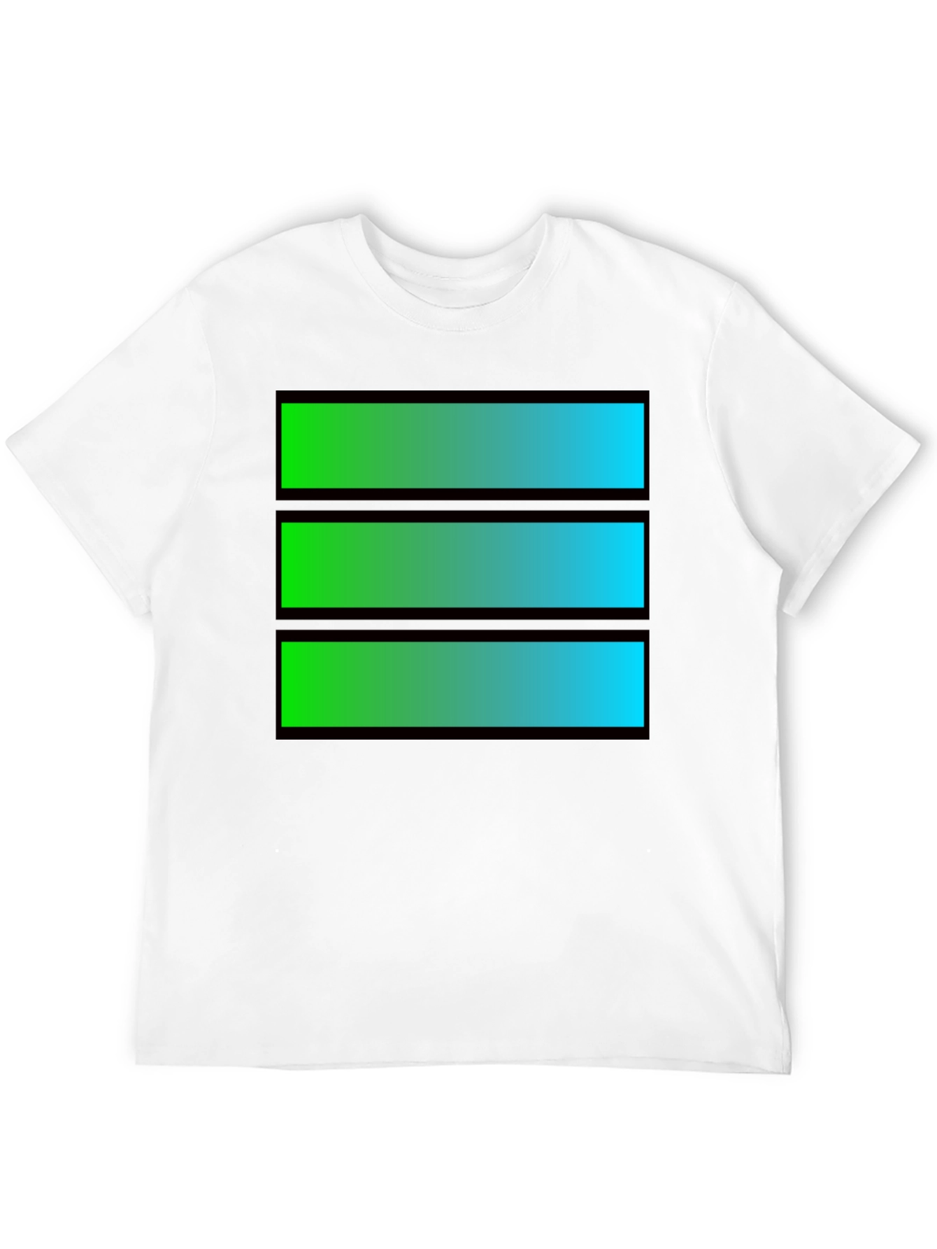 Gradient Bar Graphic Tee - Cool Casual Style