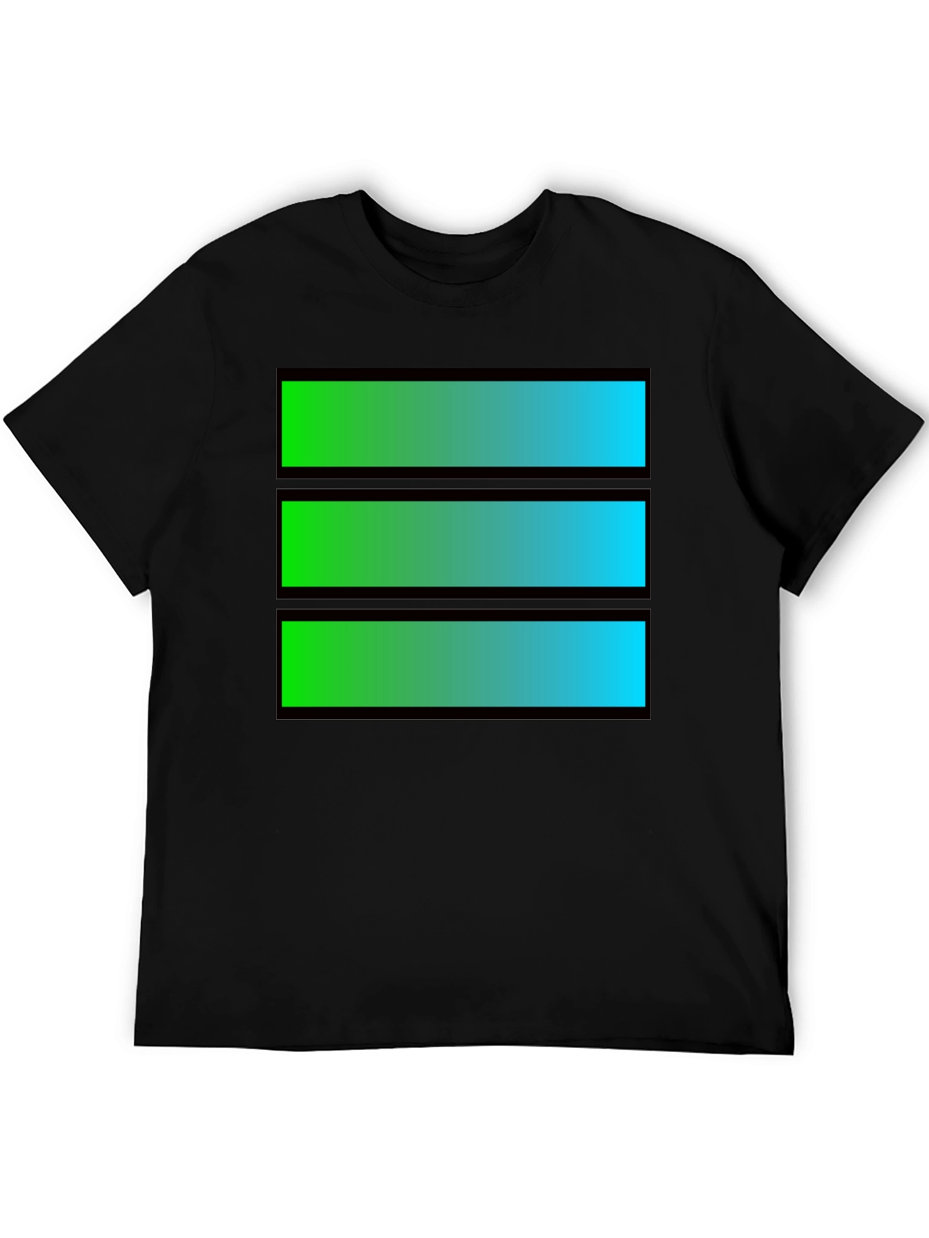 Gradient Bar Graphic Tee - Cool Casual Style