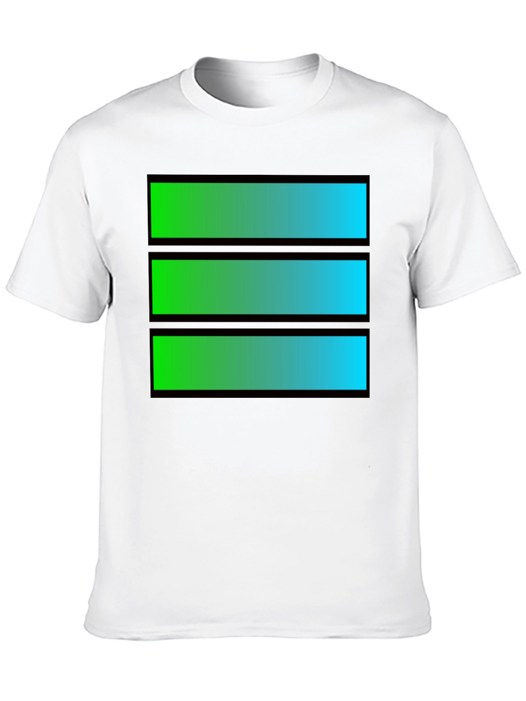 Gradient Bar Graphic Tee - Cool Casual Style