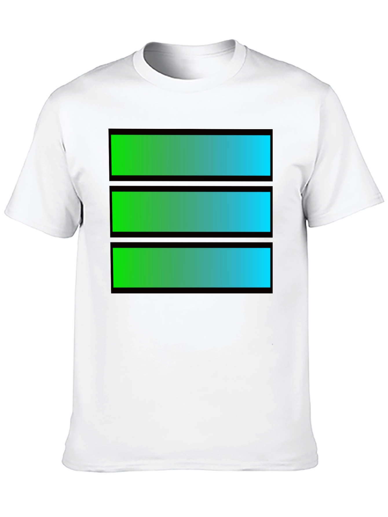 Gradient Bar Graphic Tee - Cool Casual Style