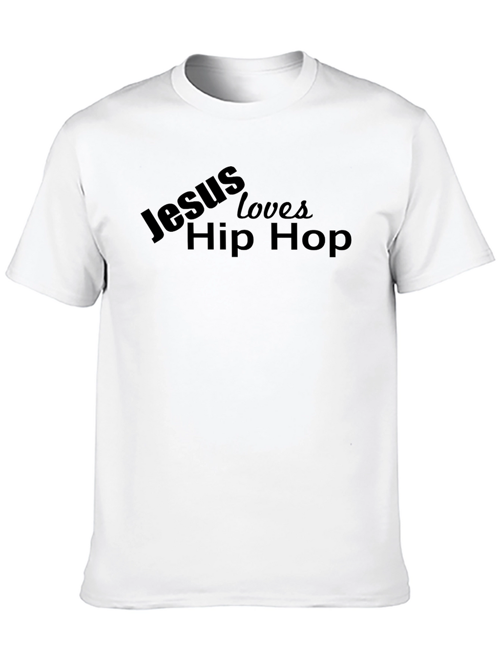 Jesus Loves Hip Hop Black Graphic T-Shirt