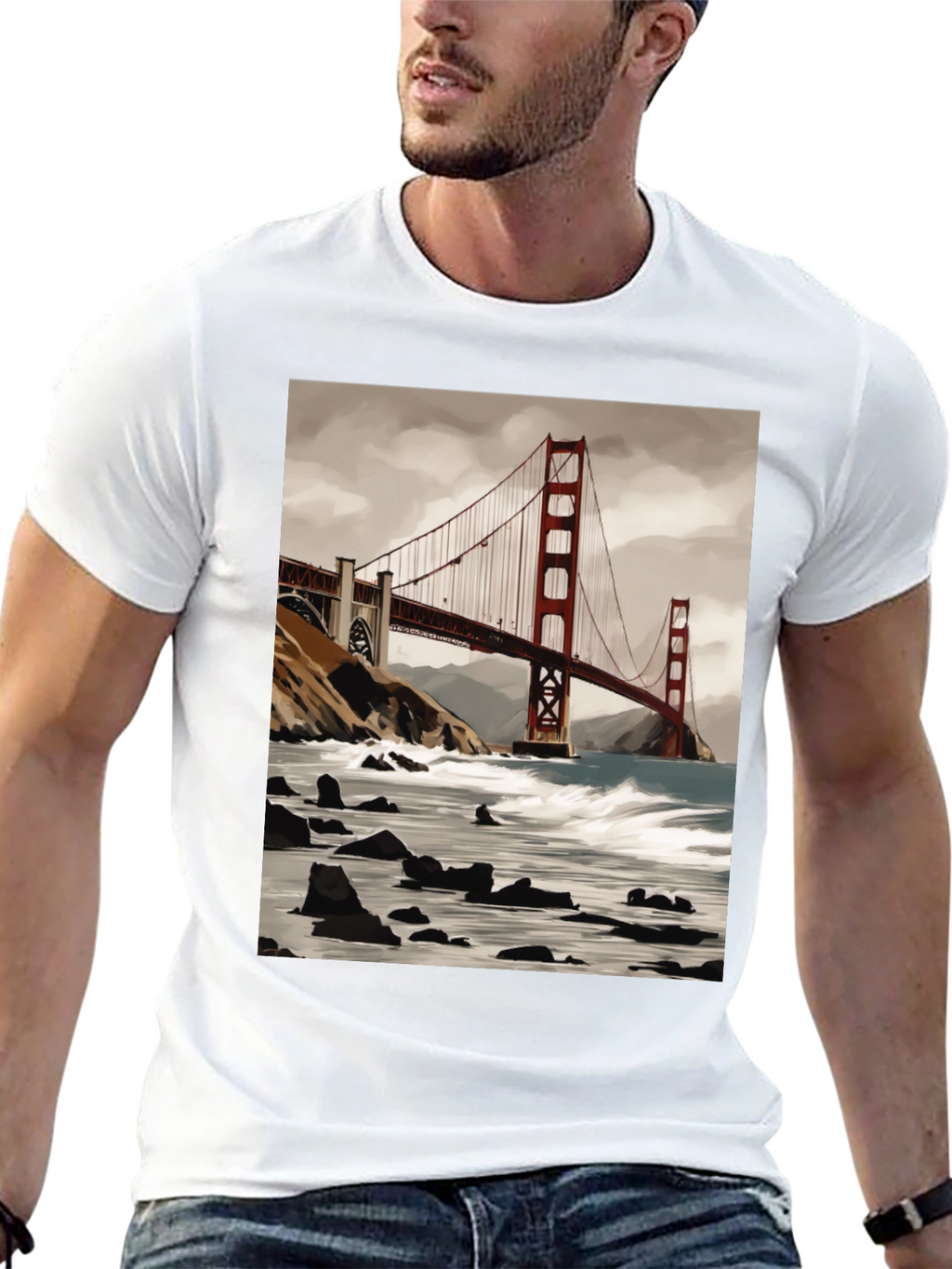 Golden Gate Bridge Graphic Tee - Soft Cotton Blend