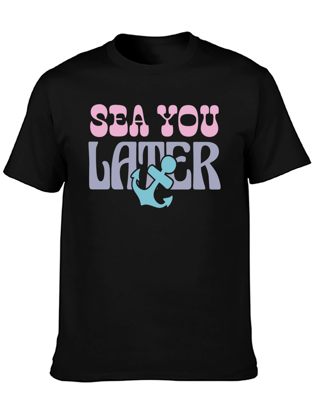 Sea You Later Anchor Graphic Tee - Black