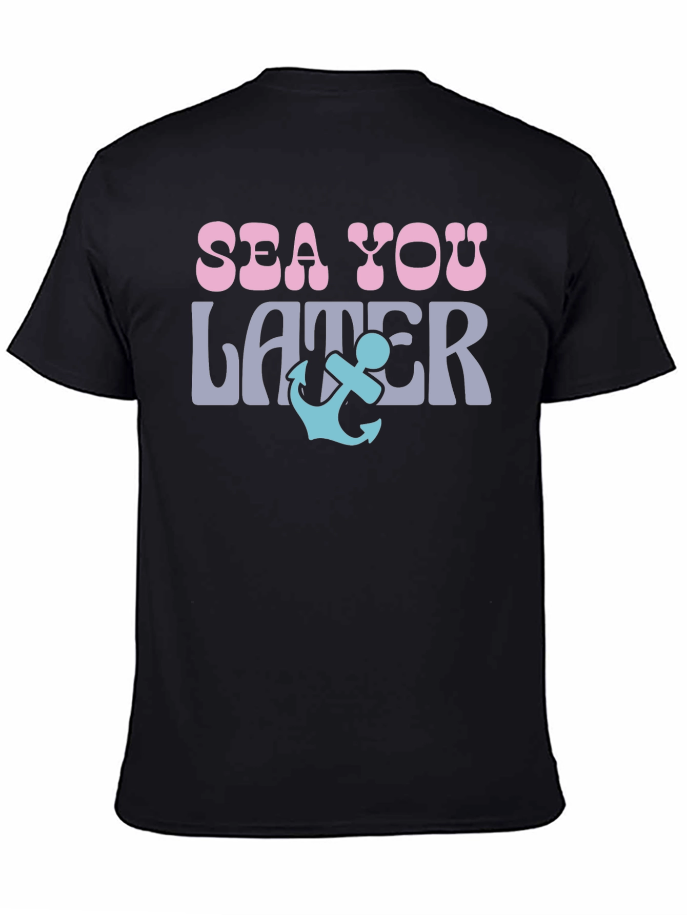 Sea You Later Anchor Graphic Tee - Black
