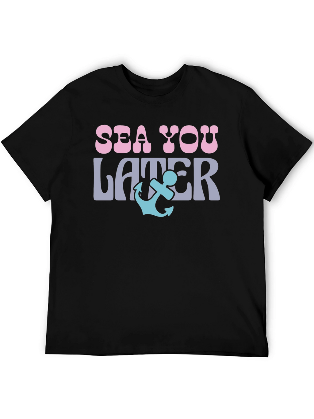 Sea You Later Anchor Graphic Tee - Black