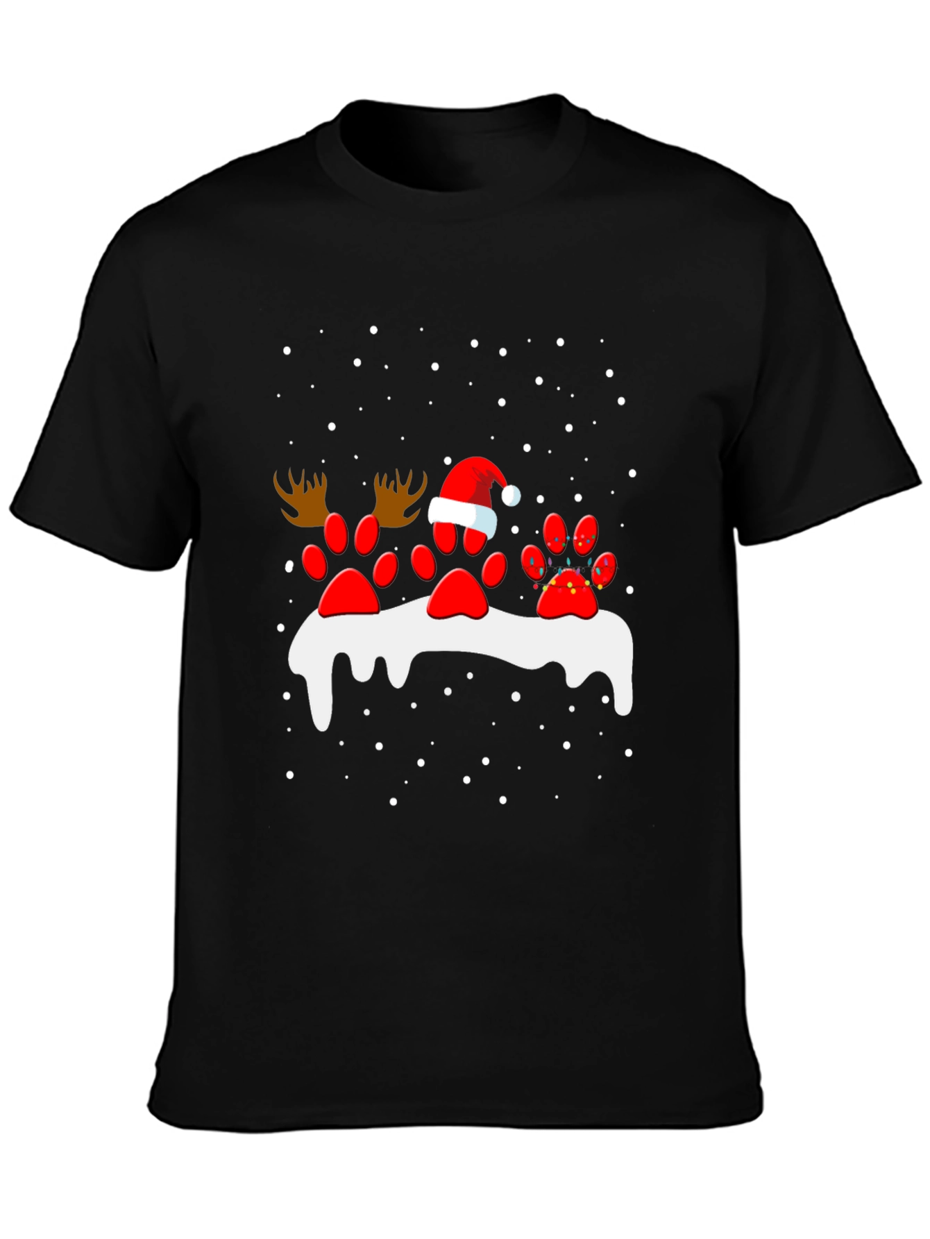 Festive Paw Print Christmas T-Shirt