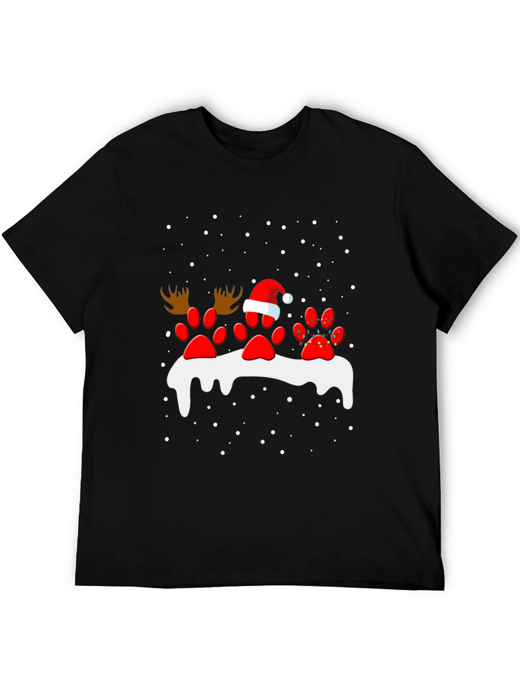 Festive Paw Print Christmas T-Shirt
