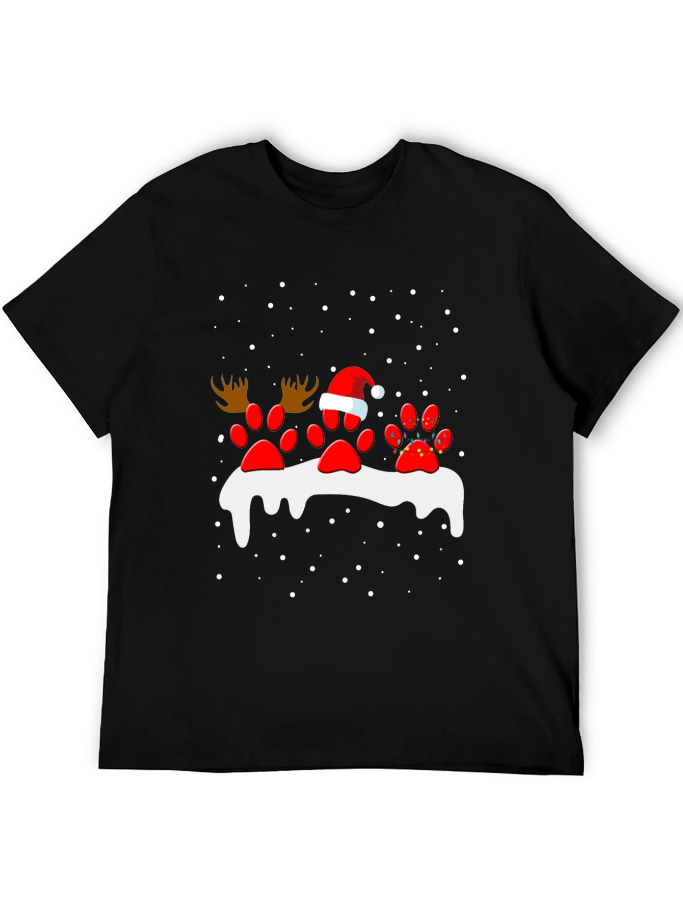 Festive Paw Print Christmas T-Shirt