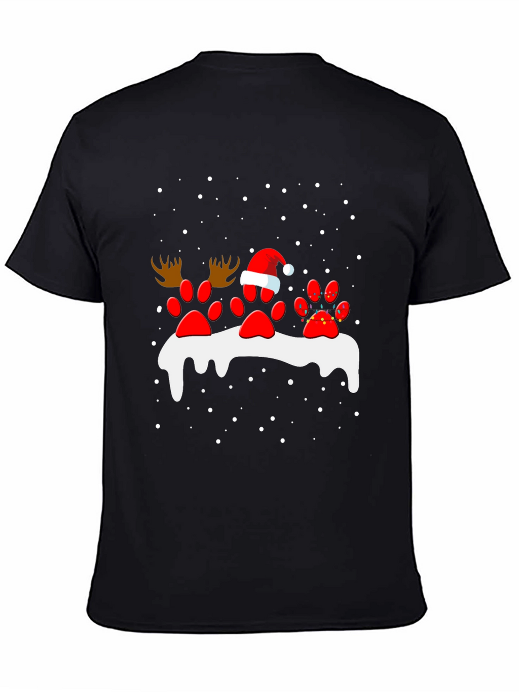 Festive Paw Print Christmas T-Shirt