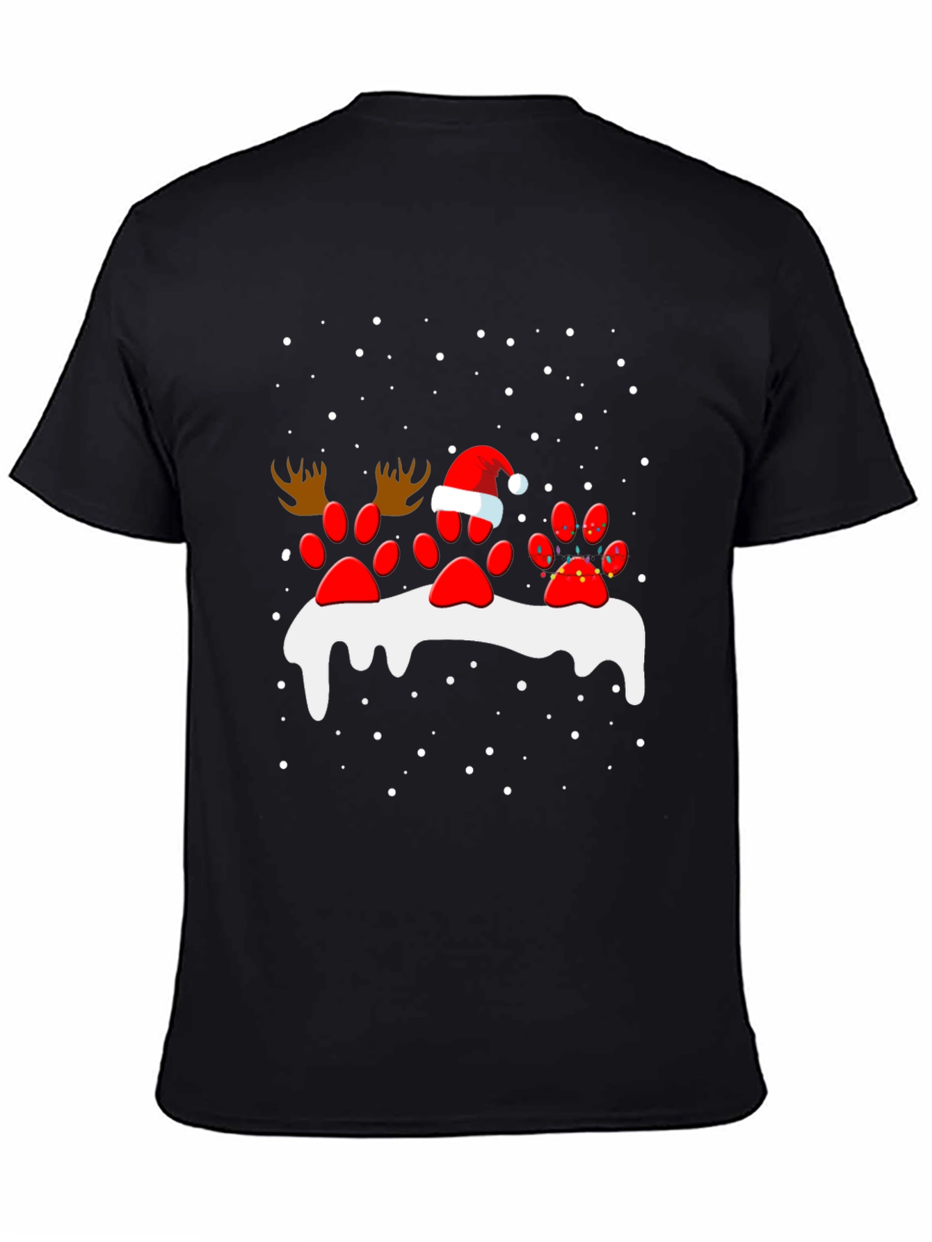 Festive Paw Print Christmas T-Shirt