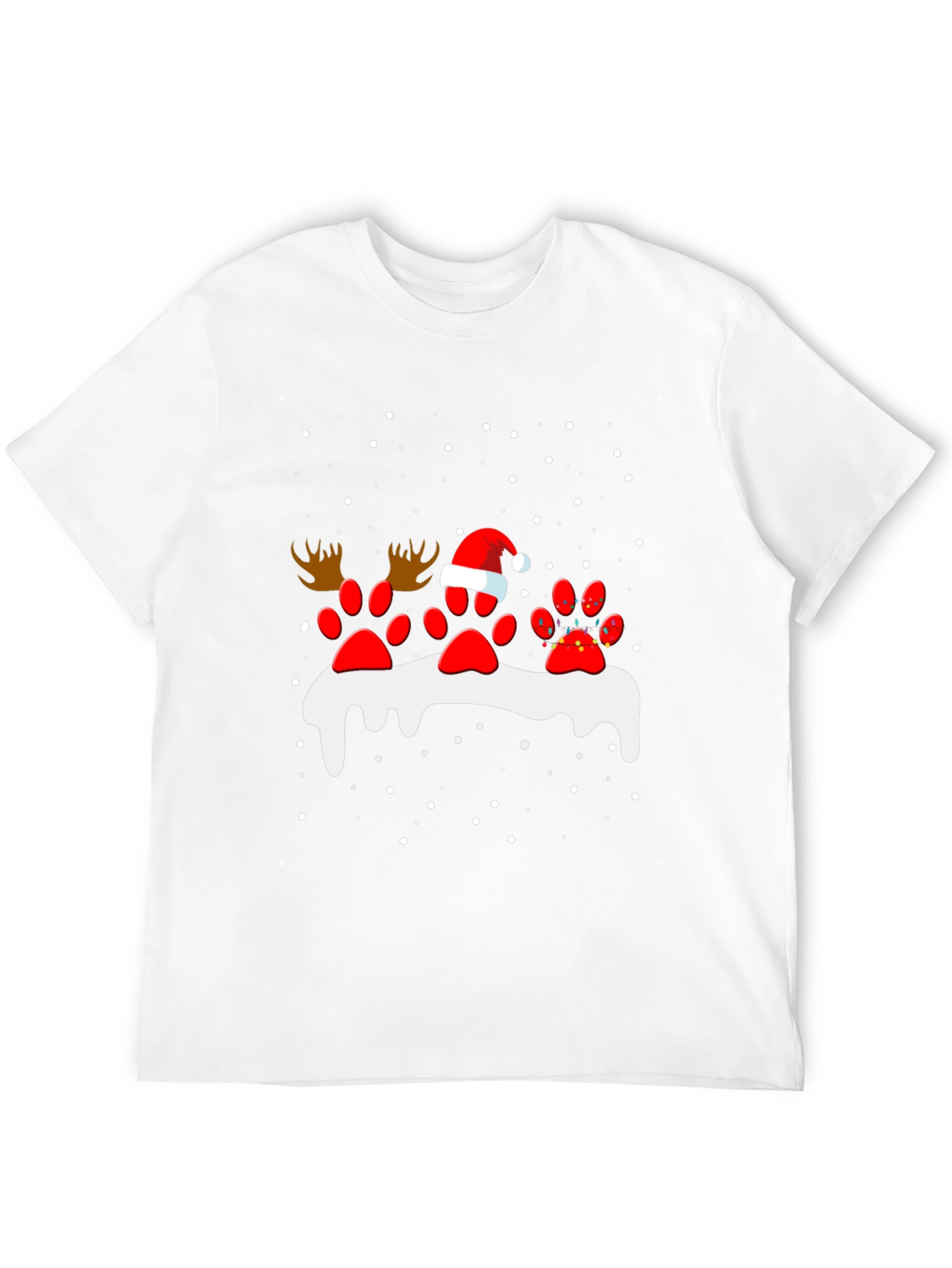 Festive Paw Print Christmas T-Shirt