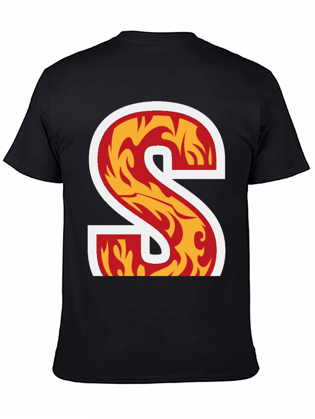 Fiery Letter S Graphic Tee - Bold Statement Shirt