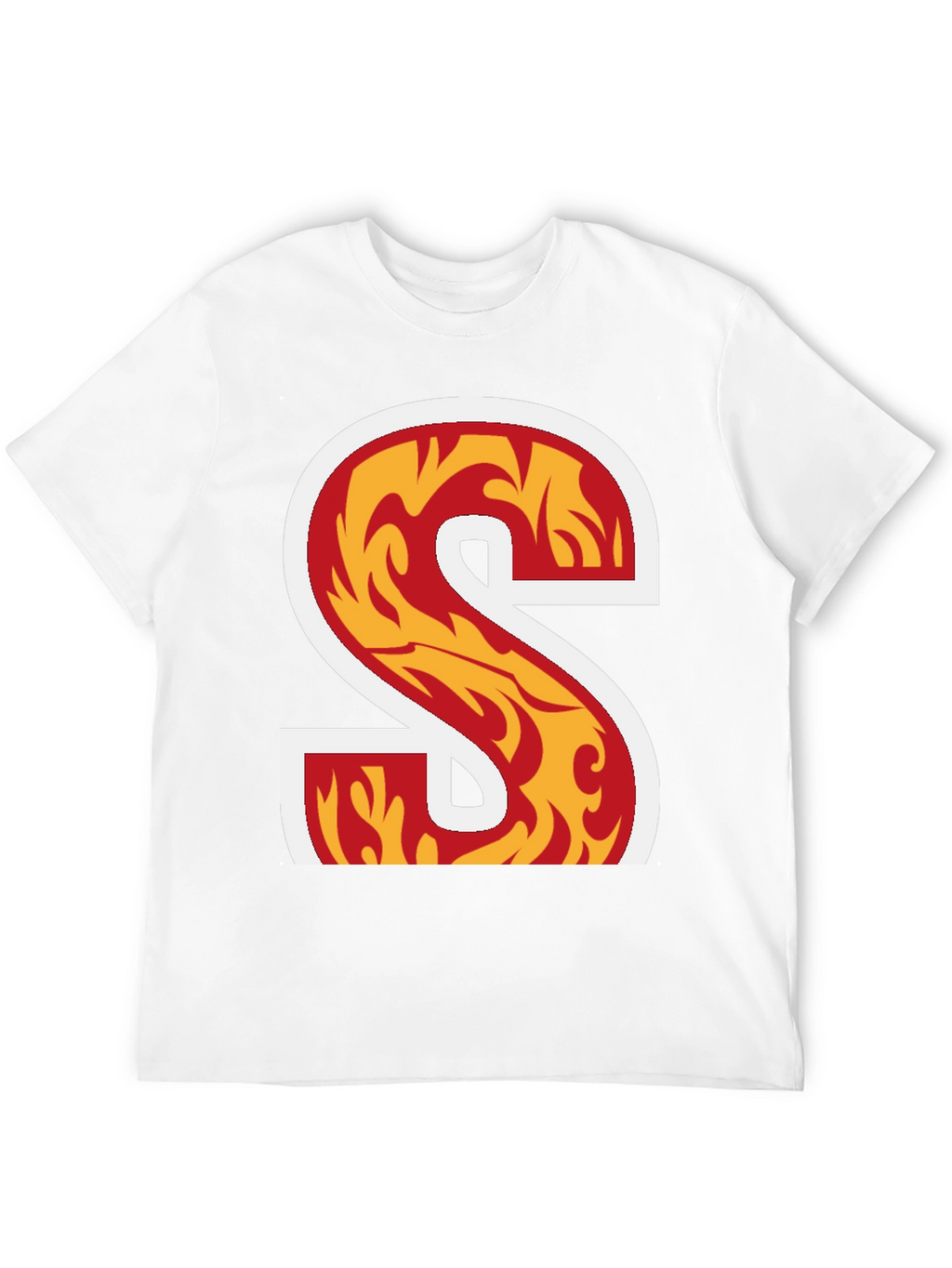 Fiery Letter S Graphic Tee - Bold Statement Shirt