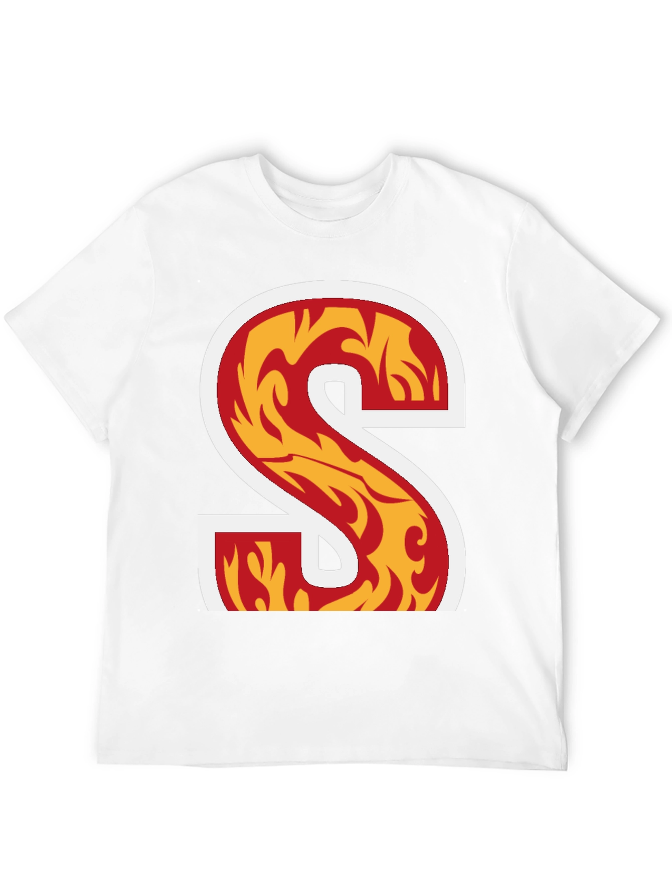 Fiery Letter S Graphic Tee - Bold Statement Shirt