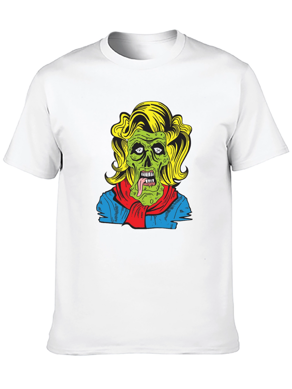 Zombie Woman Graphic Tee - Black Cotton T-Shirt