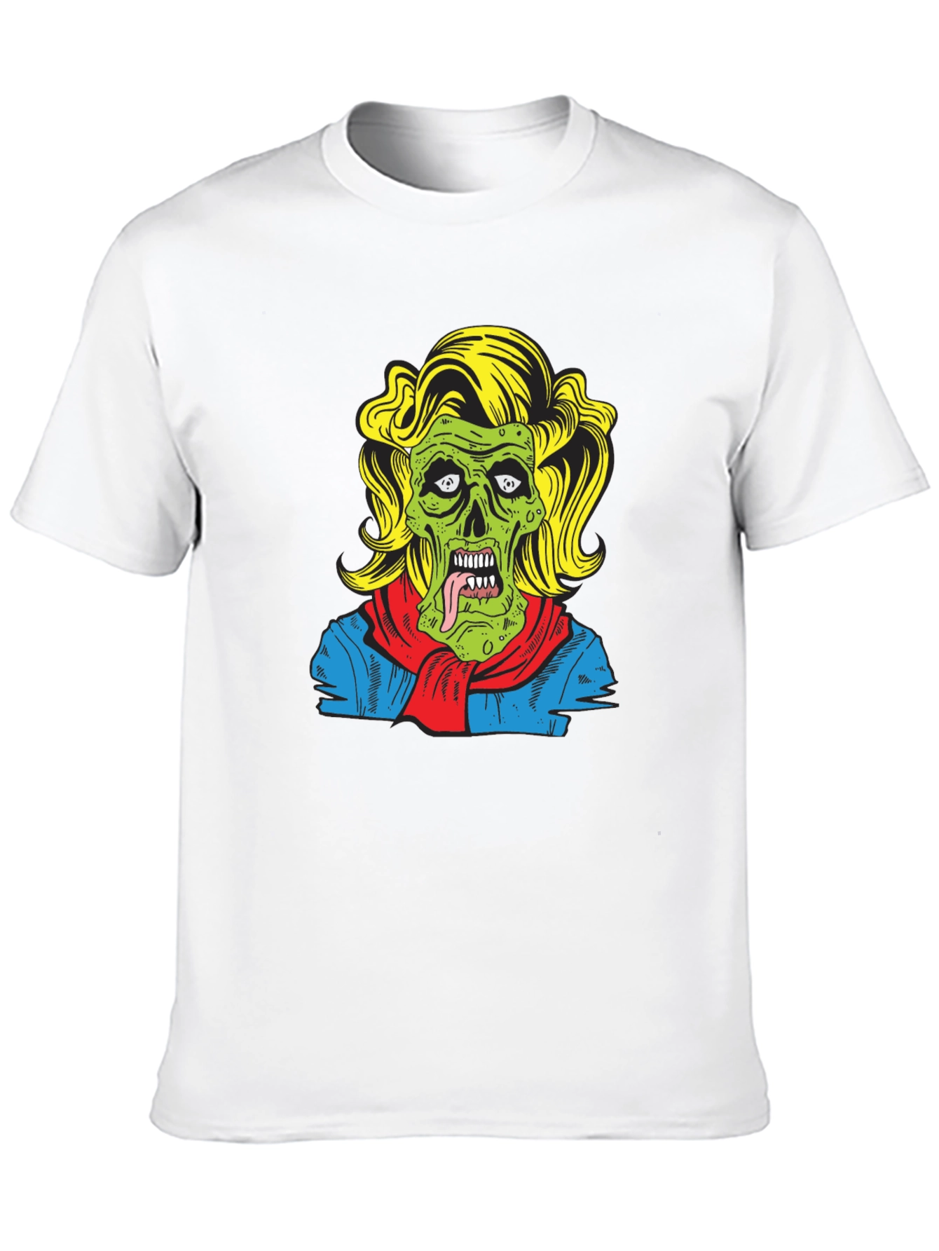 Zombie Woman Graphic Tee - Black Cotton T-Shirt