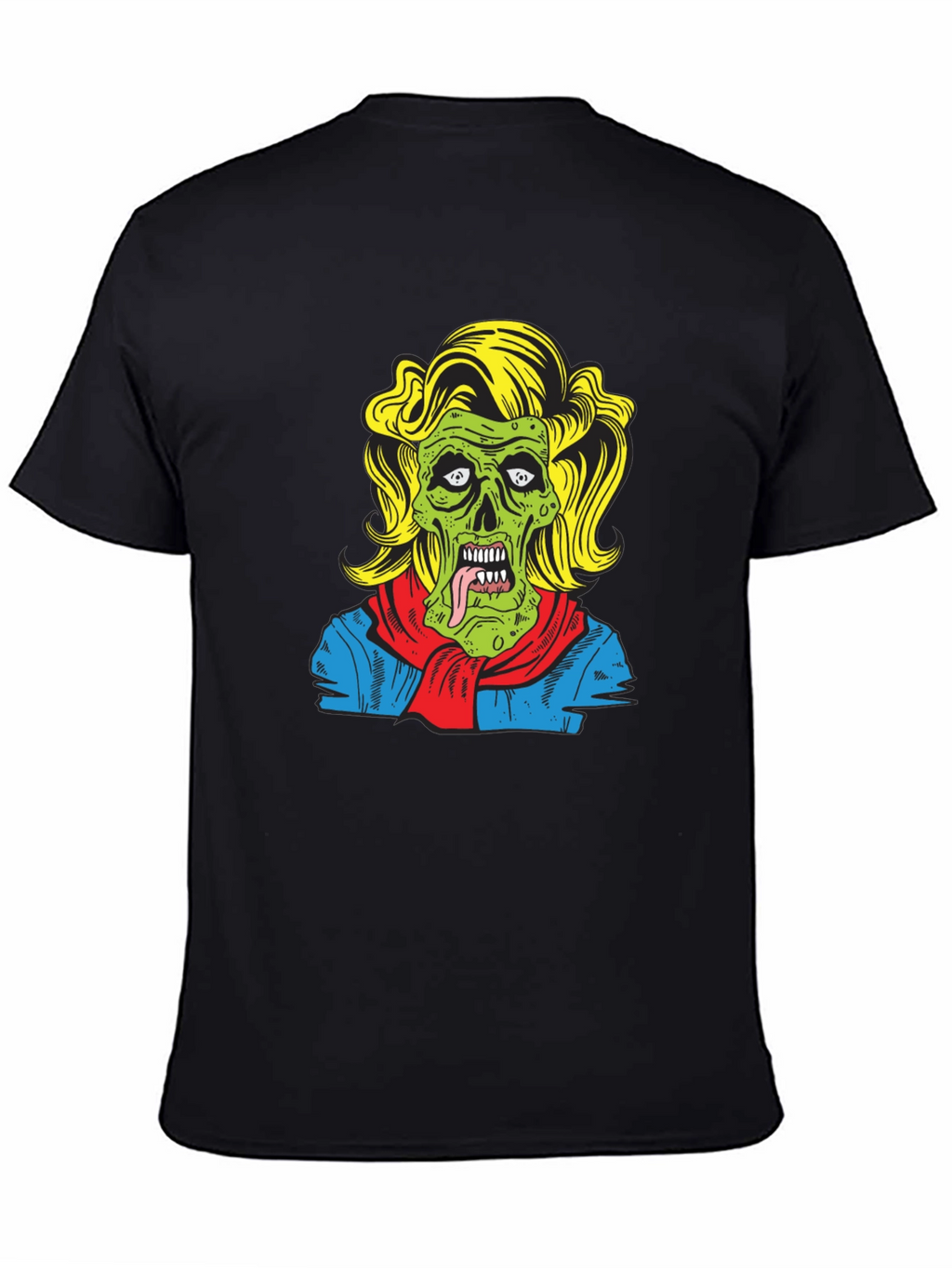 Zombie Woman Graphic Tee - Black Cotton T-Shirt