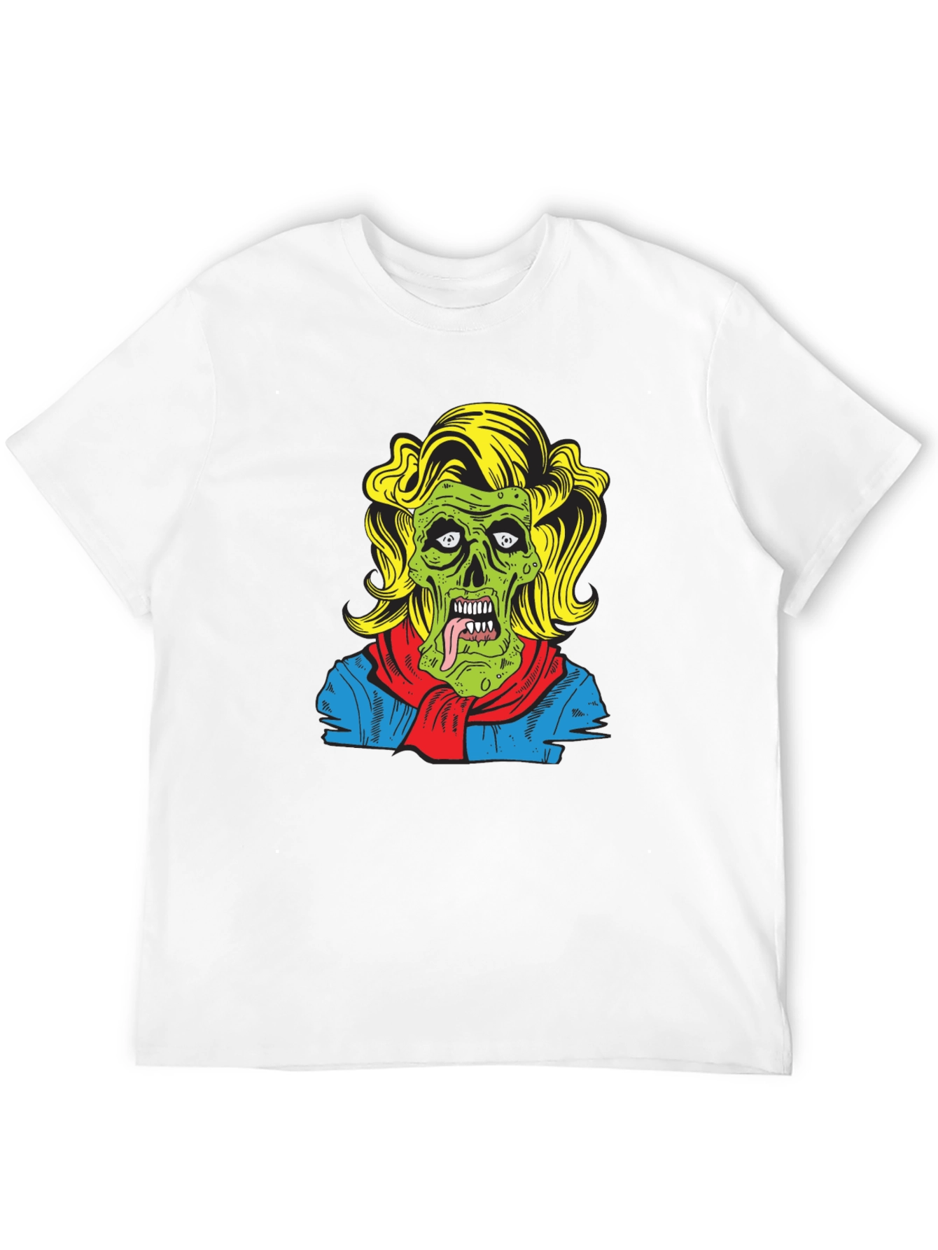 Zombie Woman Graphic Tee - Black Cotton T-Shirt