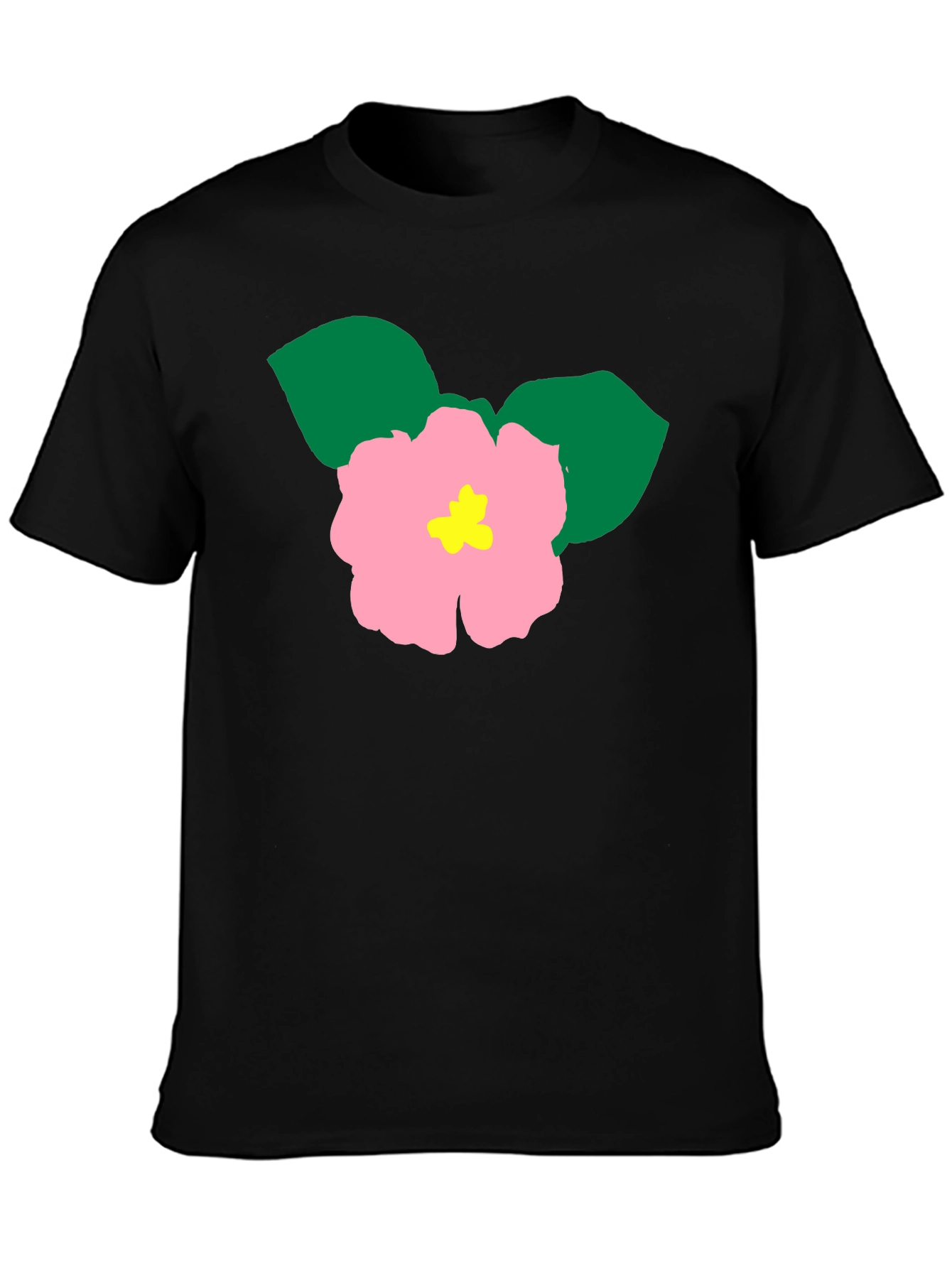Floral Graphic Tee - Black Cotton Blend