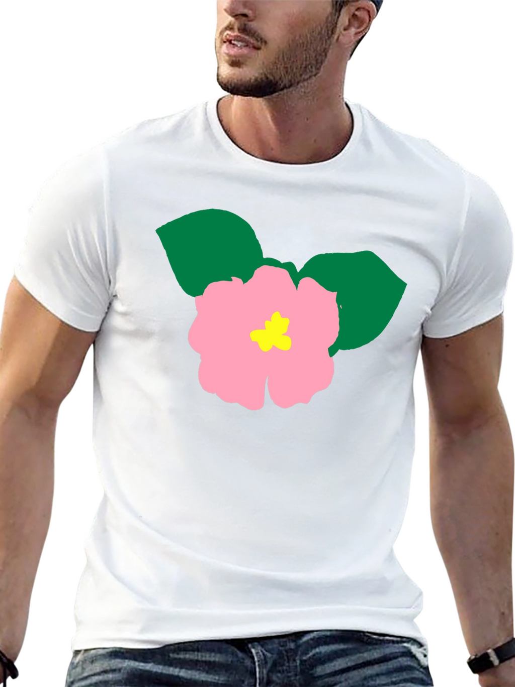 Floral Graphic Tee - Black Cotton Blend