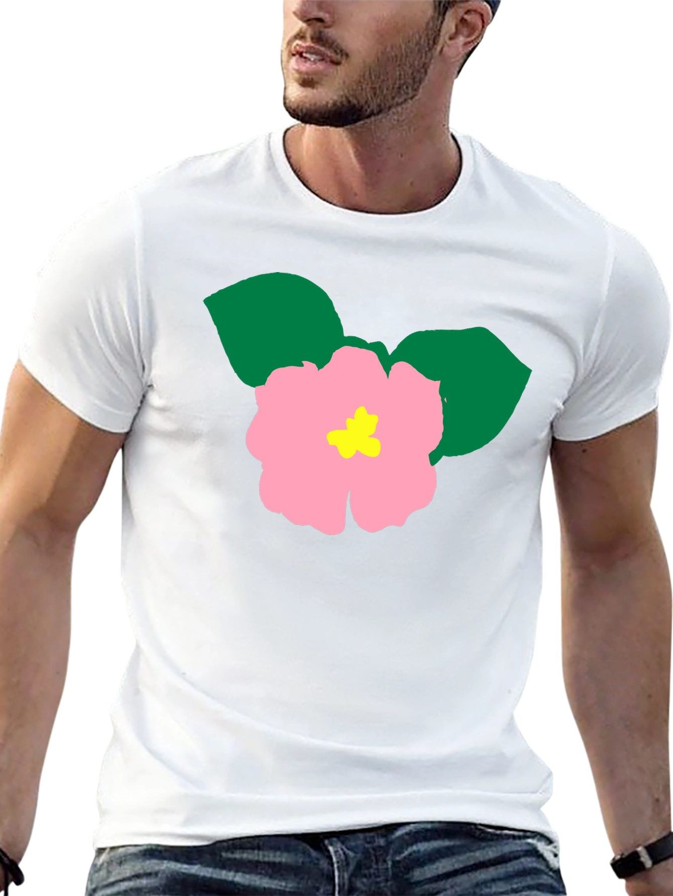 Floral Graphic Tee - Black Cotton Blend