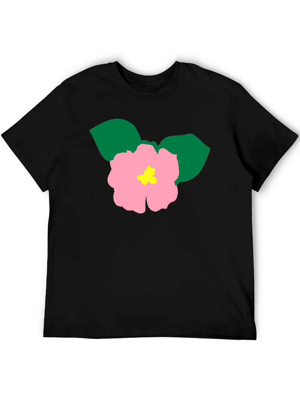 Floral Graphic Tee - Black Cotton Blend