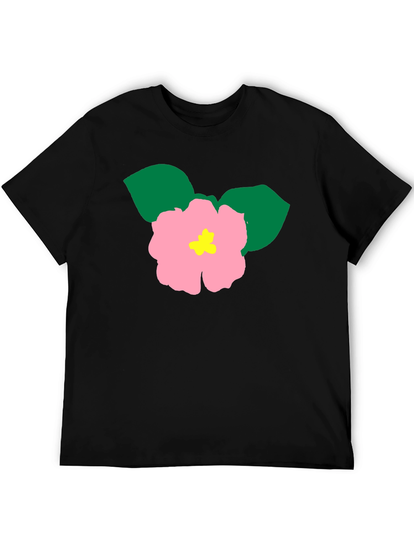Floral Graphic Tee - Black Cotton Blend