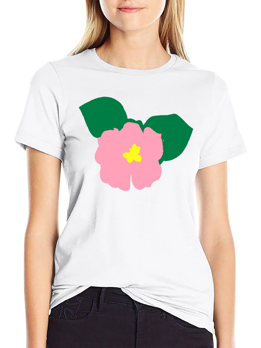 Floral Graphic Tee - Black Cotton Blend