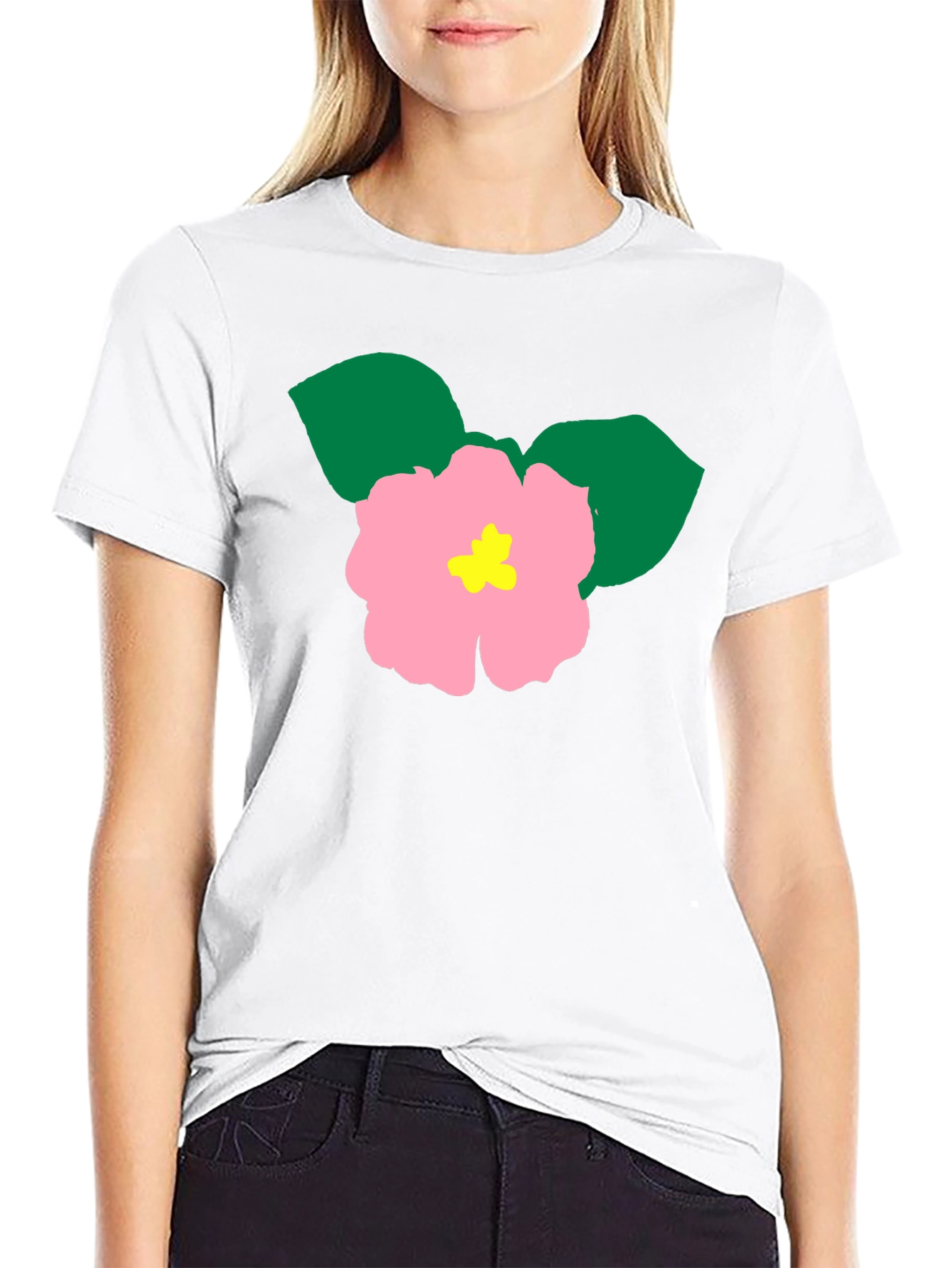 Floral Graphic Tee - Black Cotton Blend