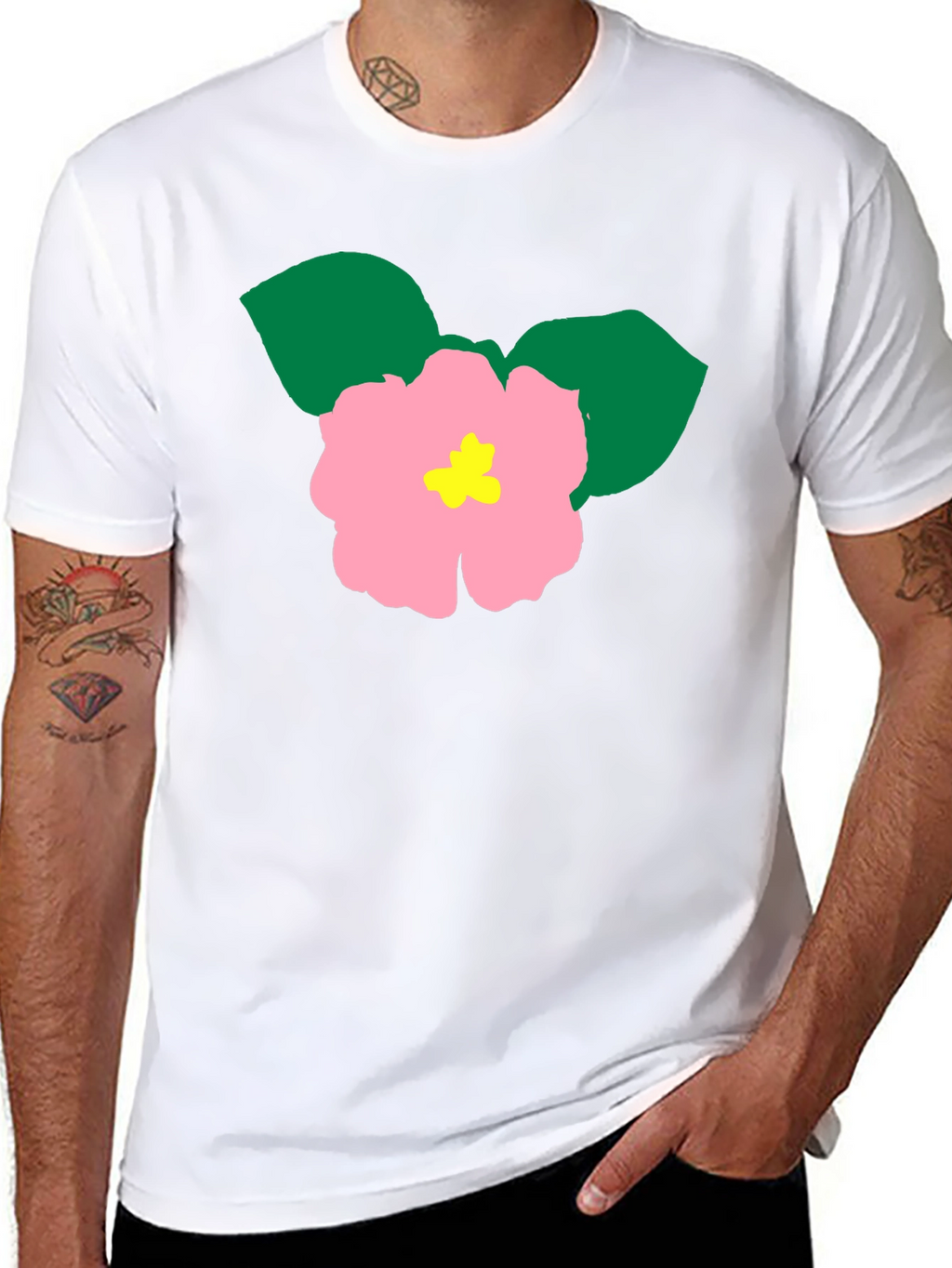 Floral Graphic Tee - Black Cotton Blend