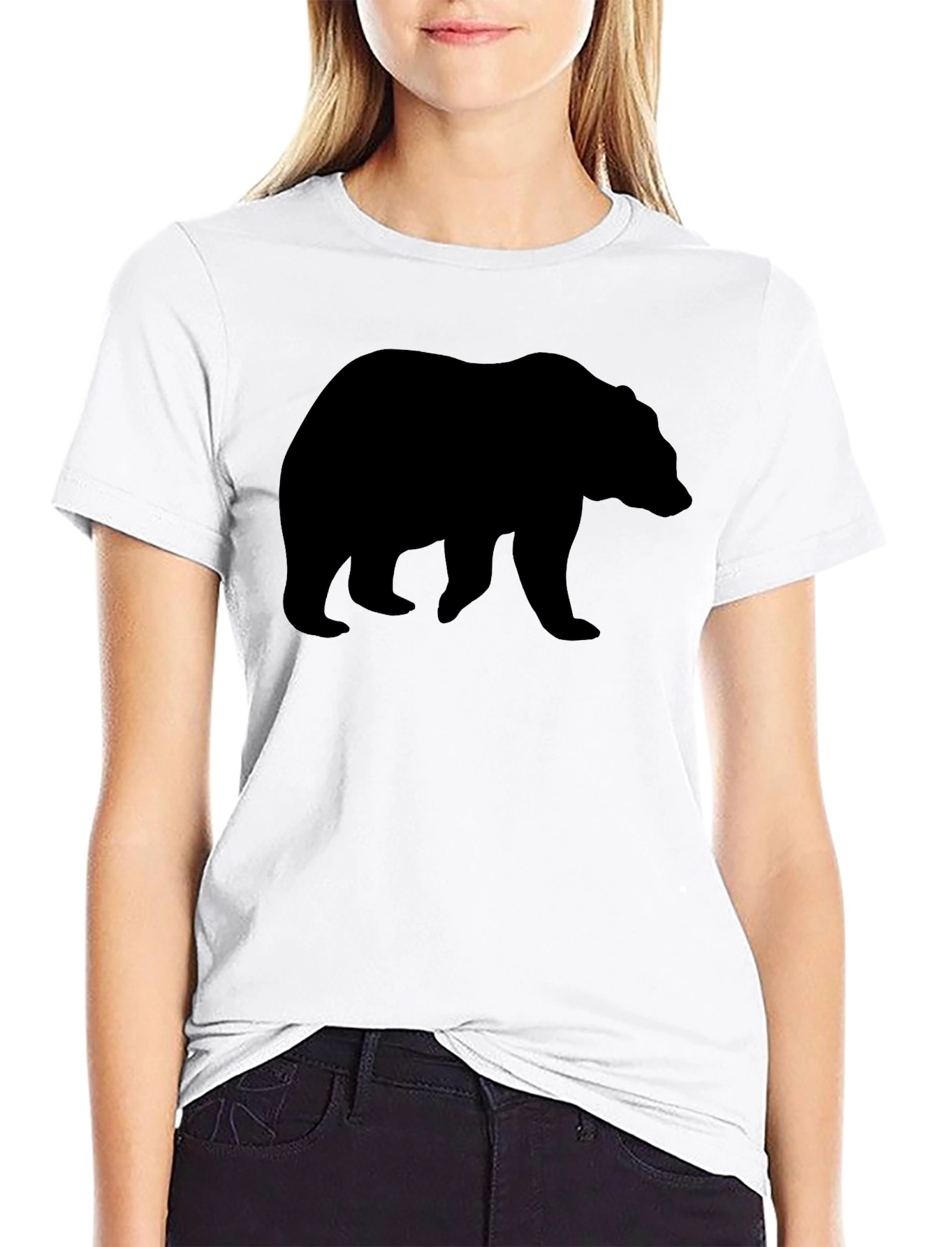 Bear Silhouette Graphic T-Shirt