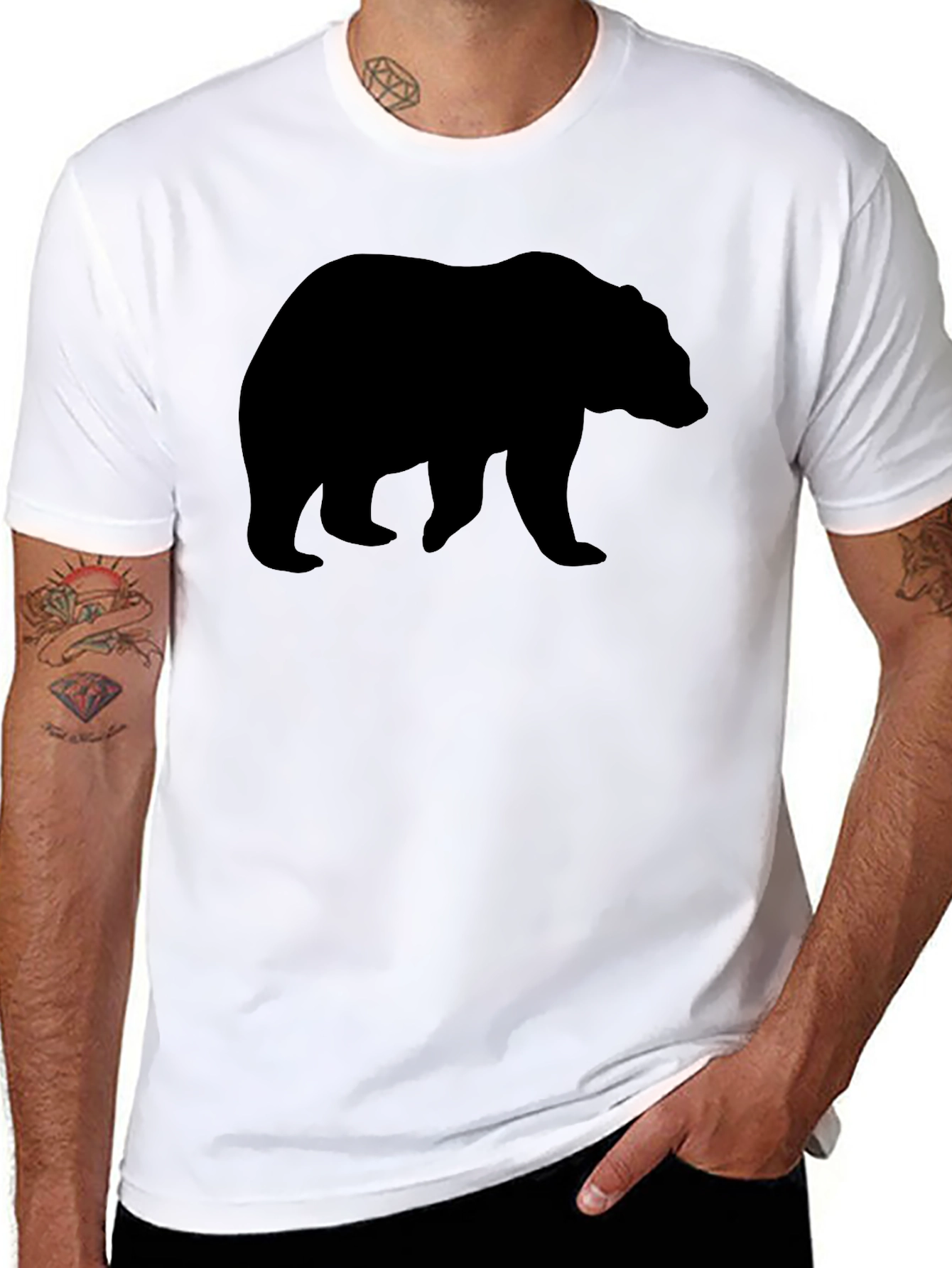 Bear Silhouette Graphic T-Shirt