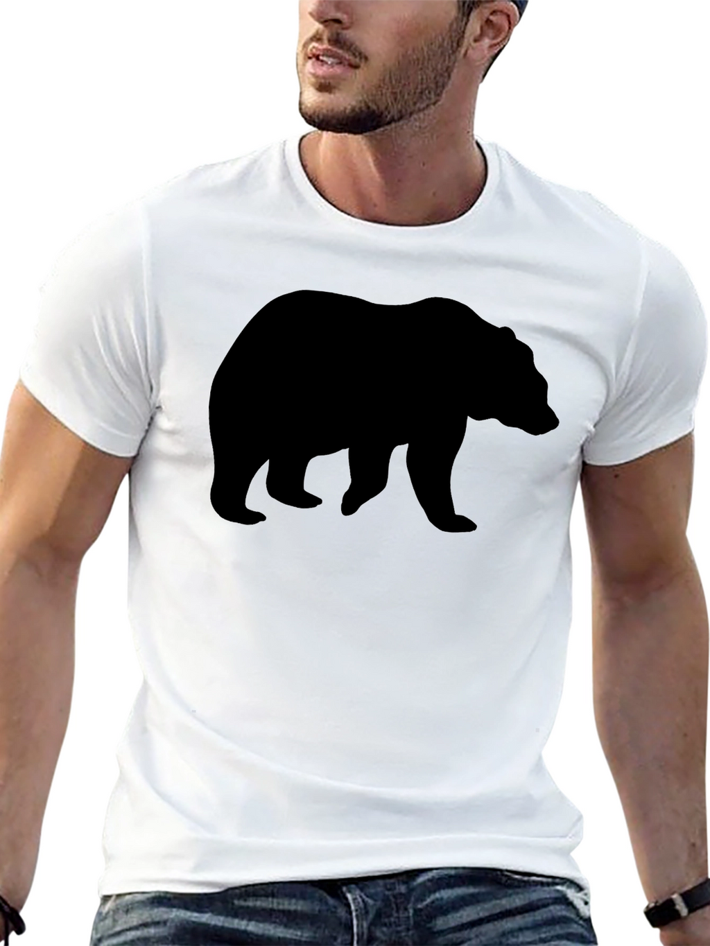 Bear Silhouette Graphic T-Shirt
