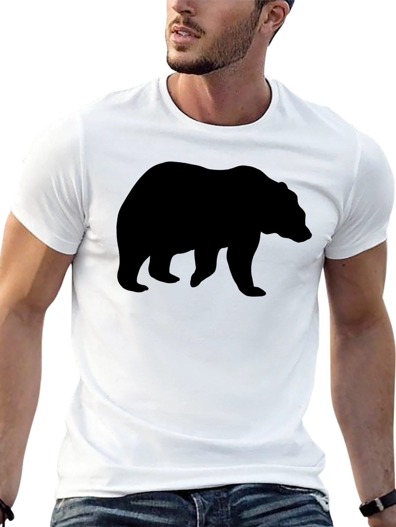 Bear Silhouette Graphic T-Shirt